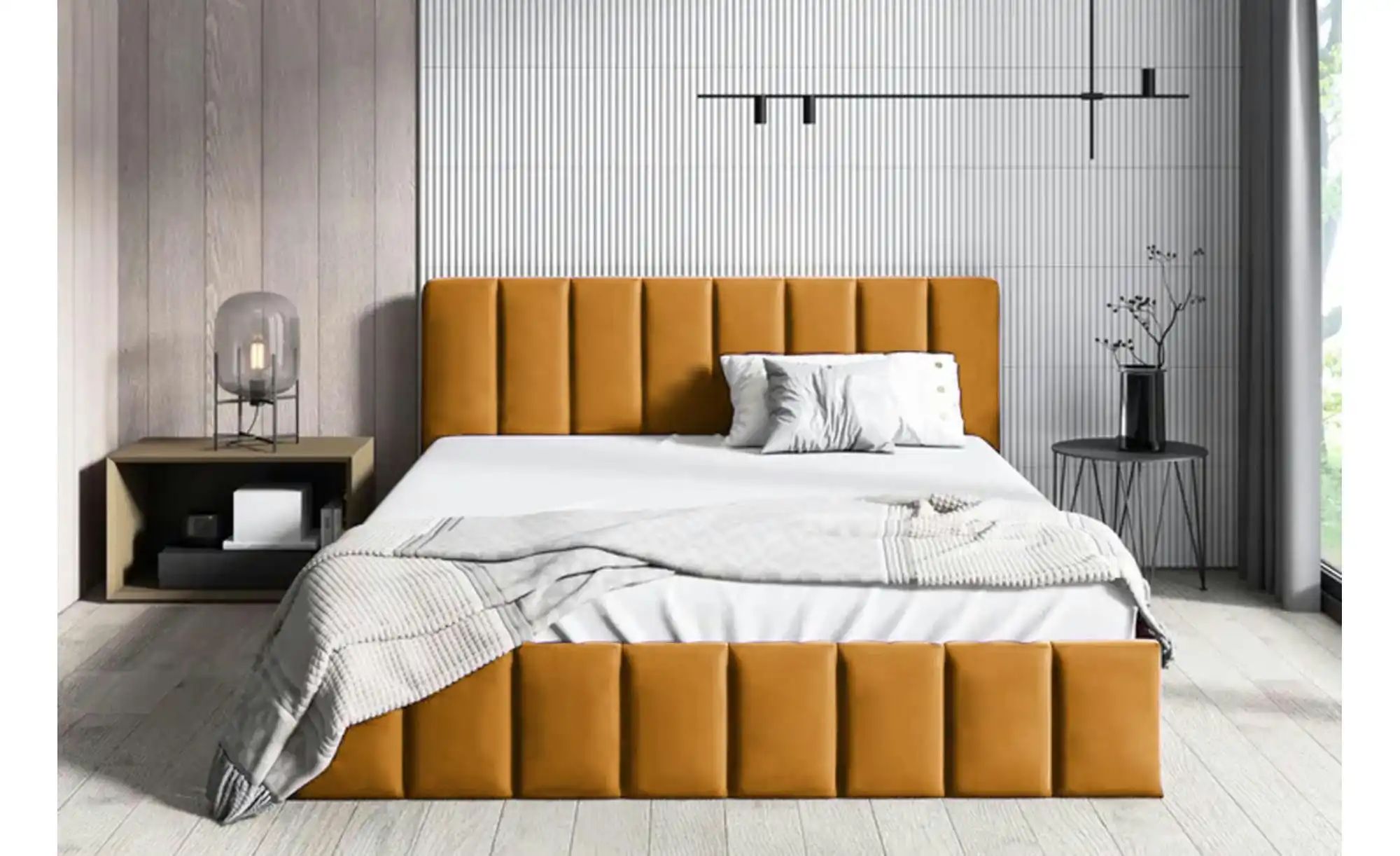 Polsterbett 180x200 Dunkelgrün   ¦ gelb ¦ Maße (cm): B: 129 H: 85 Betten > günstig online kaufen