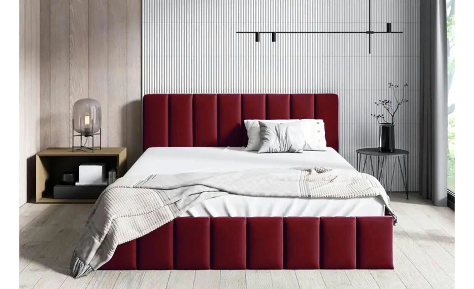 Polsterbett 180x200 Dunkelgrün   ¦ rot ¦ Maße (cm): B: 99 H: 85 Betten > Po günstig online kaufen