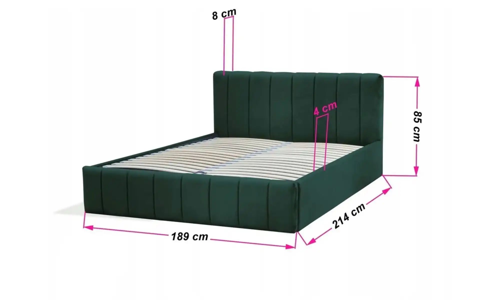 Polsterbett 180x200 Dunkelgrün   ¦ schwarz ¦ Maße (cm): B: 189 H: 85 Betten günstig online kaufen