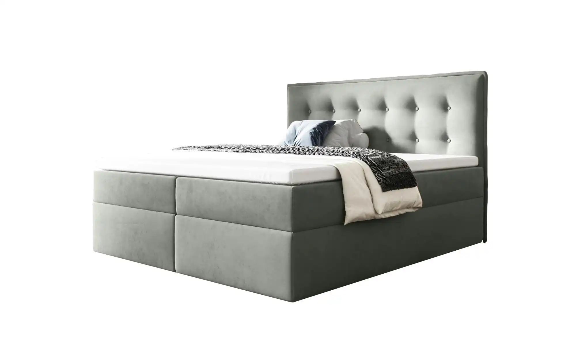 Boxbett 200x200 Grau   ¦ grau ¦ Maße (cm): B: 180 H: 110 Betten > Polsterbe günstig online kaufen