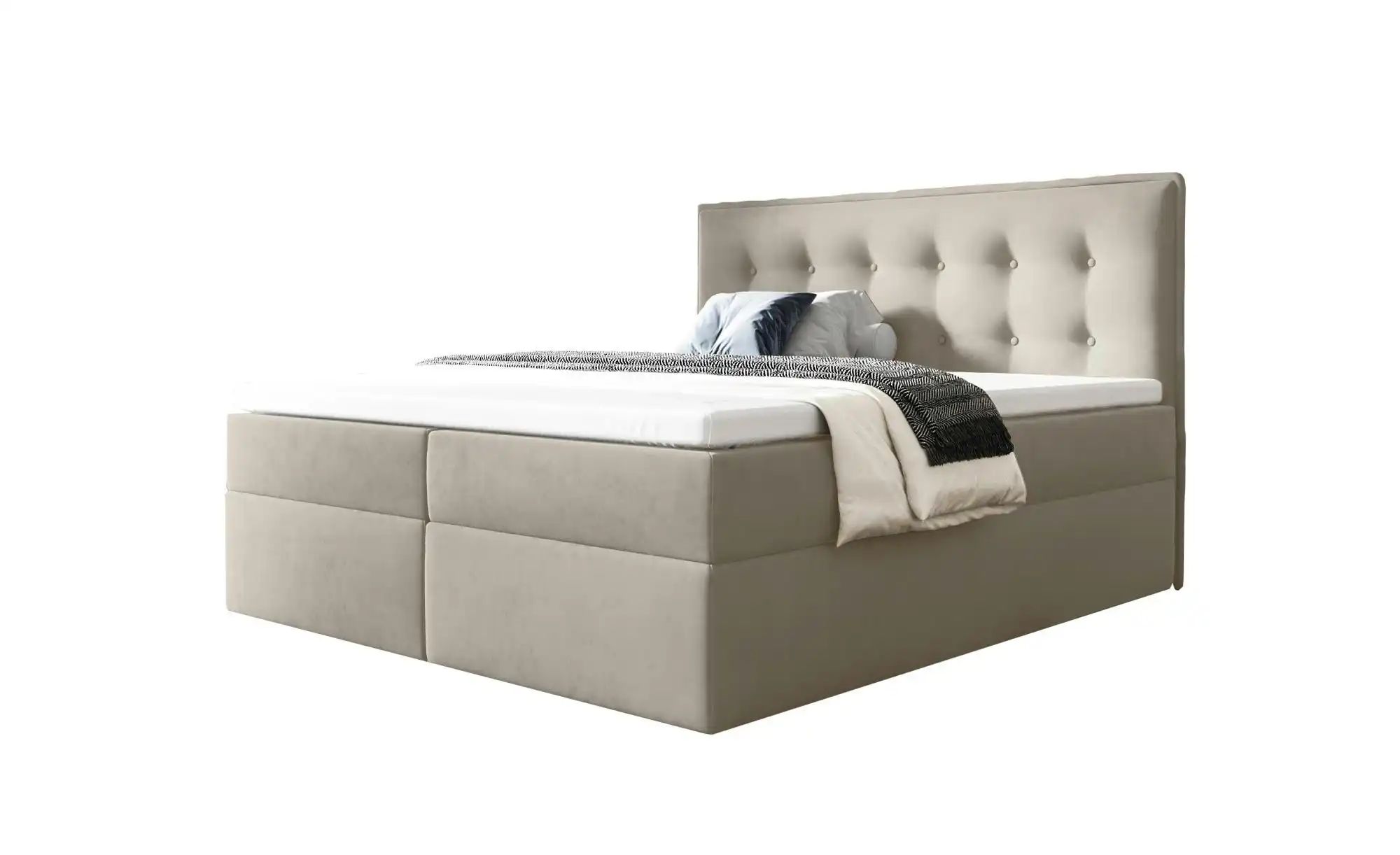 Boxbett 200x200 Grau   ¦ beige ¦ Maße (cm): B: 140 H: 110 Betten > Polsterb günstig online kaufen