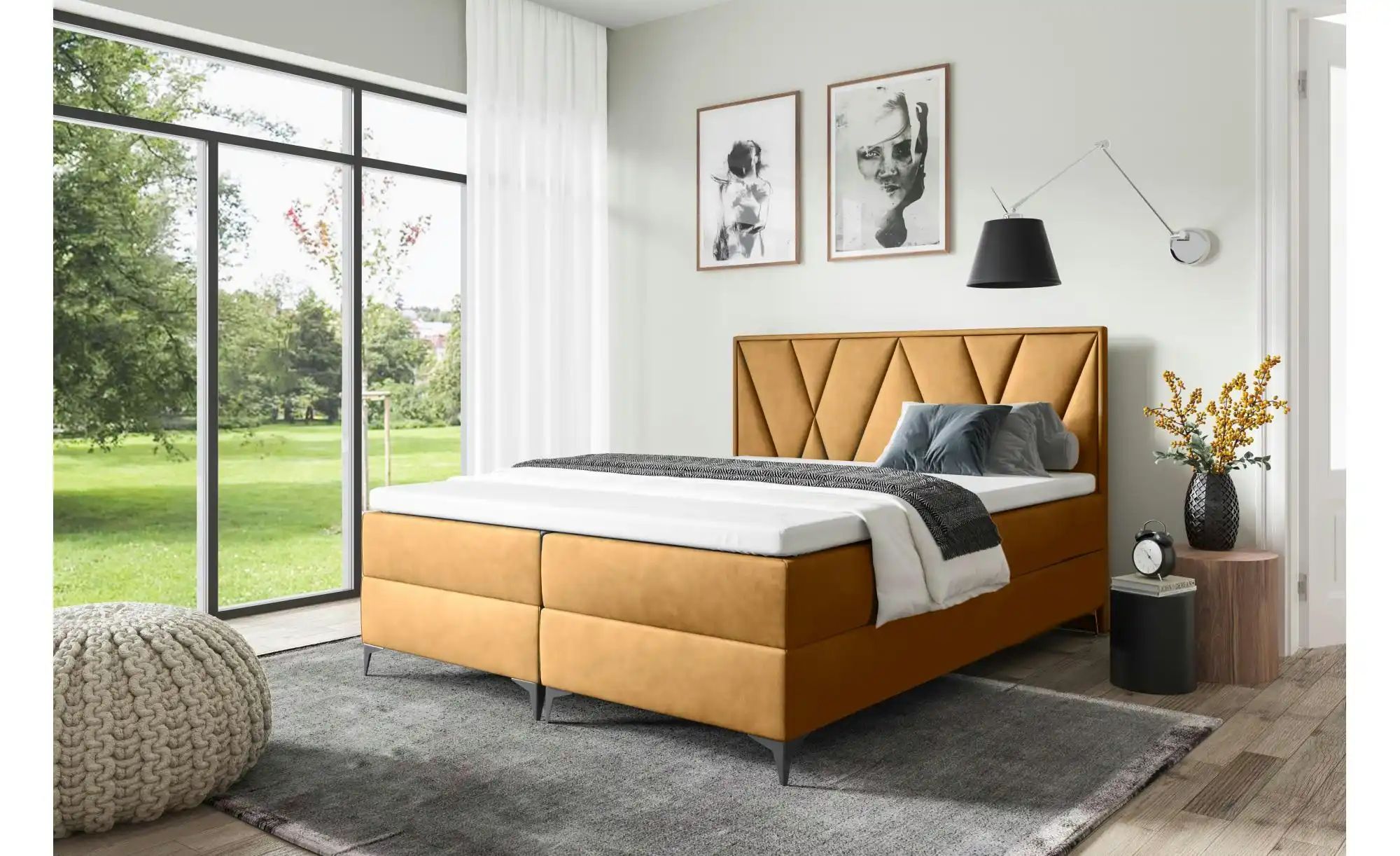 Boxbett 140x200 Schwarz   ¦ gelb ¦ Maße (cm): B: 140 H: 110 Betten > Polste günstig online kaufen