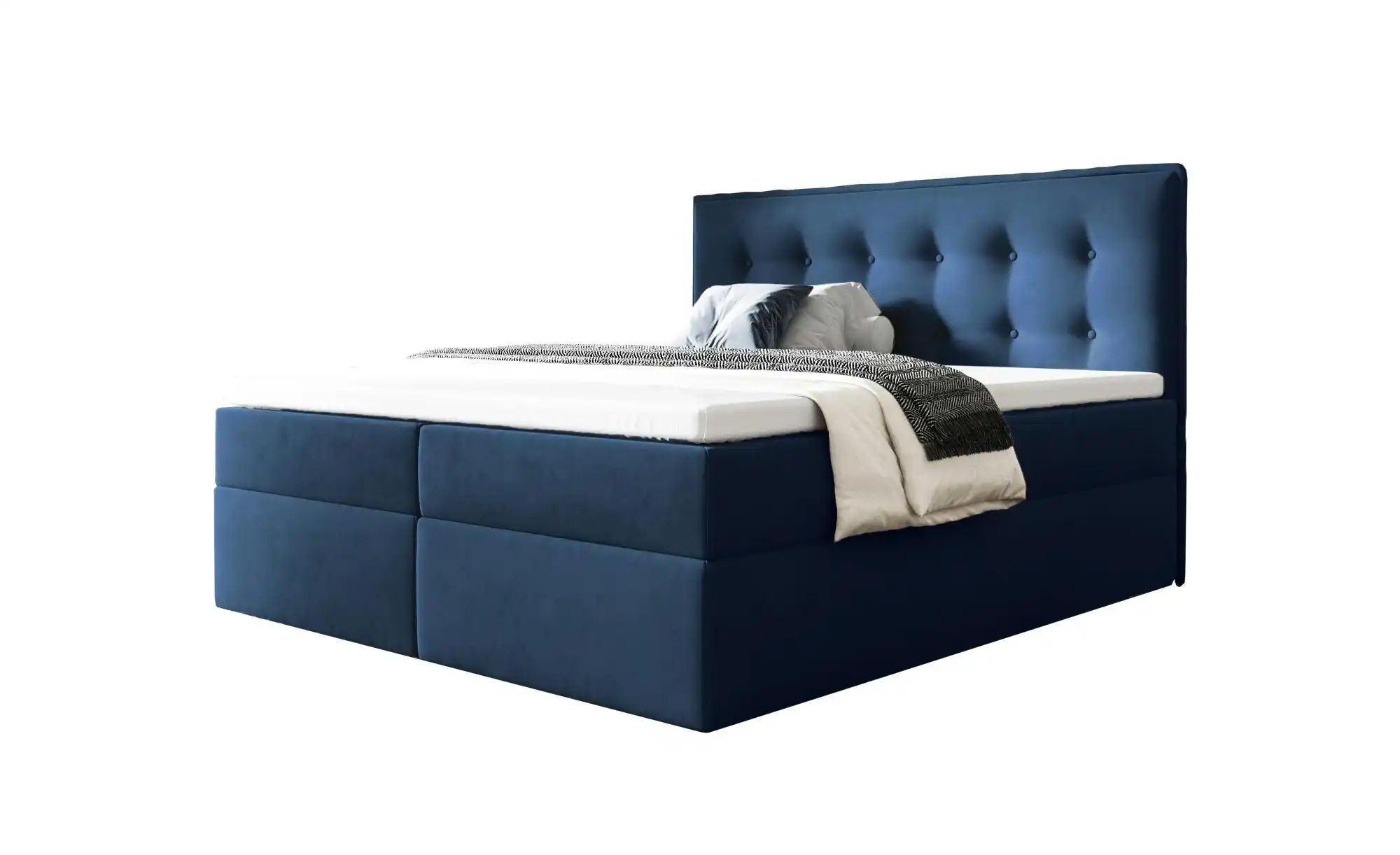 Boxbett 200x200 Grau   ¦ blau ¦ Maße (cm): B: 140 H: 110 Betten > Polsterbe günstig online kaufen