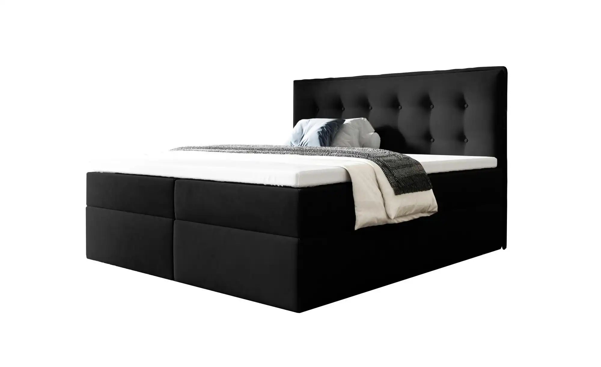Boxbett 200x200 Grau   ¦ schwarz ¦ Maße (cm): B: 120 H: 110 Betten > Polste günstig online kaufen