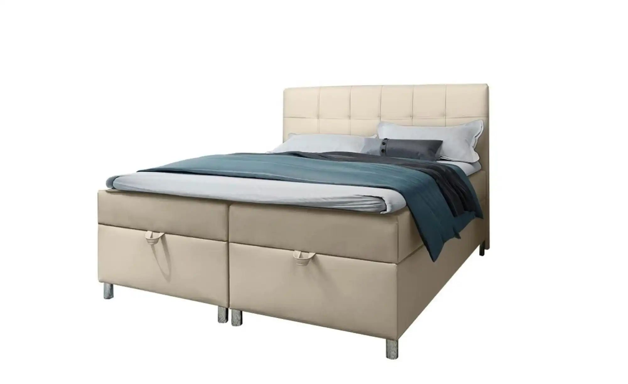 Boxbett 140x200 Dunkelblau   ¦ creme ¦ Maße (cm): B: 120 H: 110 Betten > Po günstig online kaufen