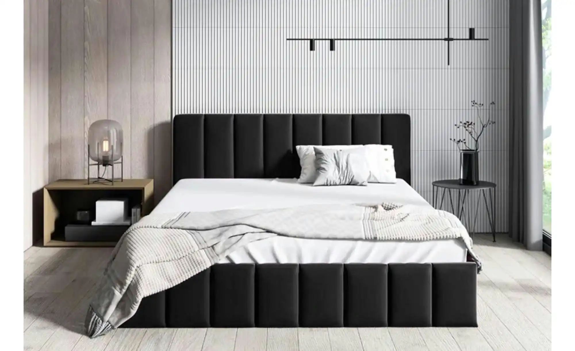 Polsterbett 180x200 Dunkelgrün   ¦ schwarz ¦ Maße (cm): B: 209 H: 85 Betten günstig online kaufen