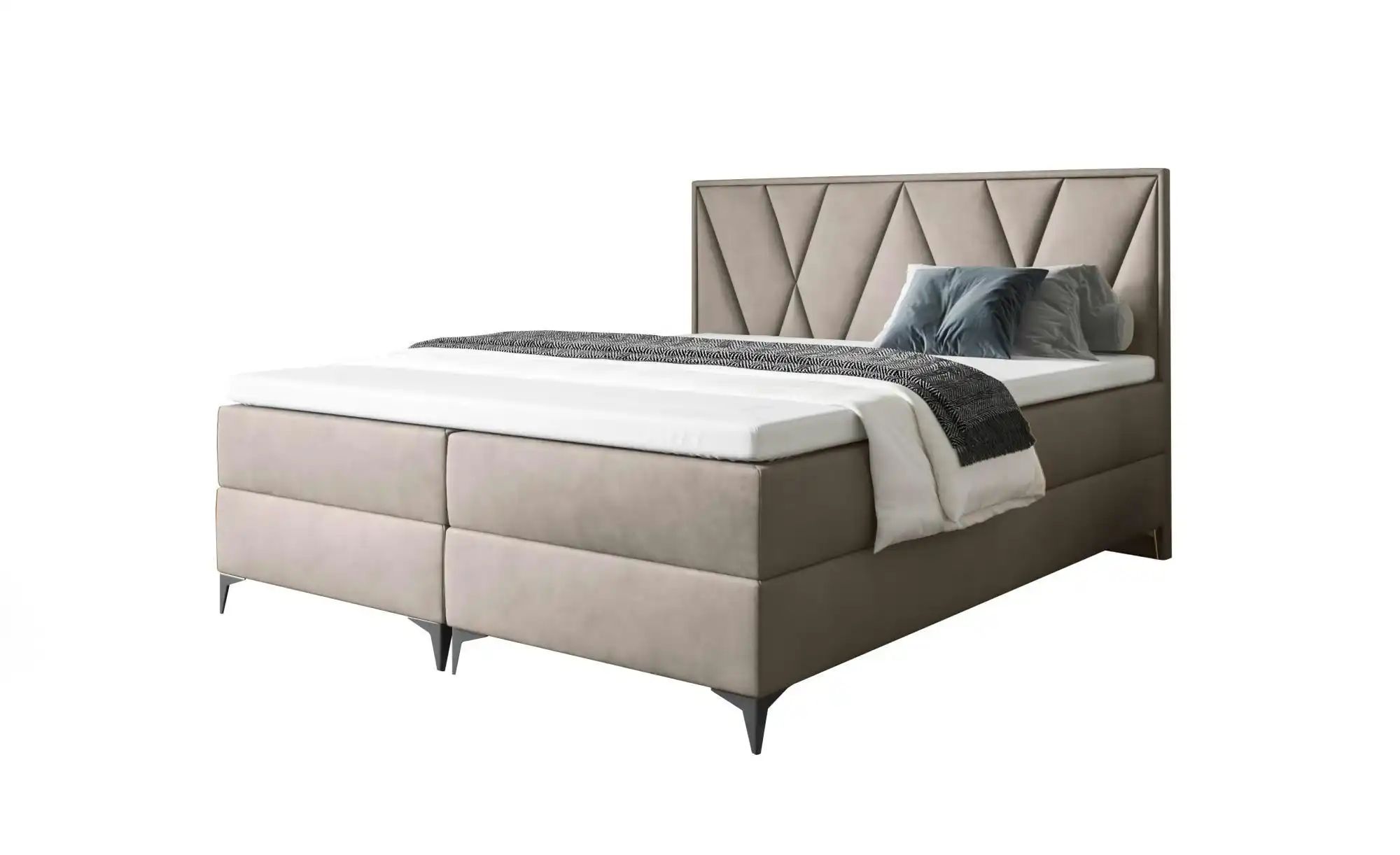 Boxbett 140x200 Schwarz ¦ beige ¦ Maße (cm): B: 200 H: 110 Betten > Polst günstig online kaufen