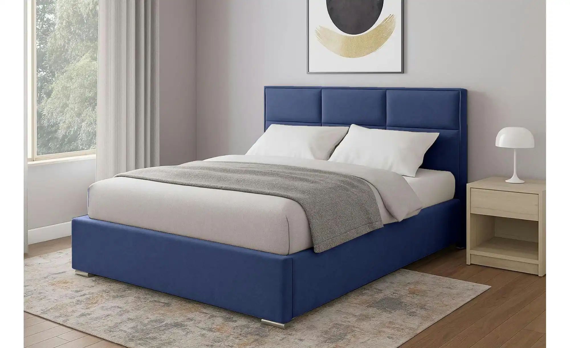 Polsterbett mit Bettkasten Imbir ¦ blau ¦ Maße (cm): B: 120 H: 52 Betten > günstig online kaufen