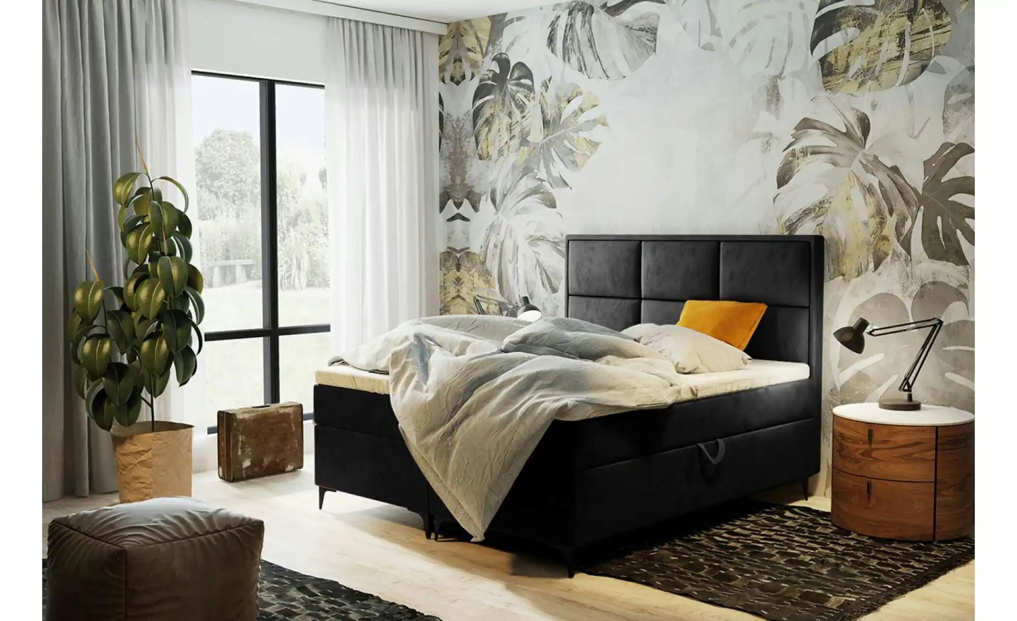 Boxbett 120x200 Dunkelblau   ¦ schwarz ¦ Maße (cm): B: 120 H: 110 Betten > günstig online kaufen