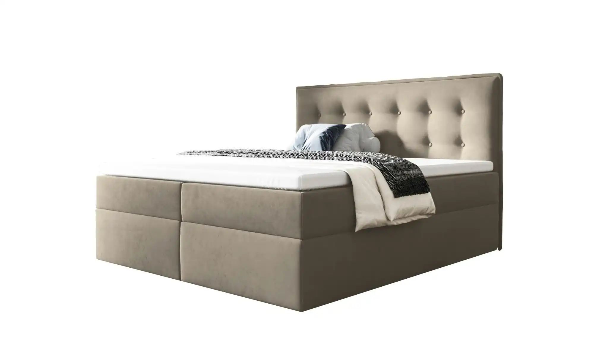Boxbett 200x200 Grau   ¦ beige ¦ Maße (cm): B: 120 H: 110 Betten > Polsterb günstig online kaufen