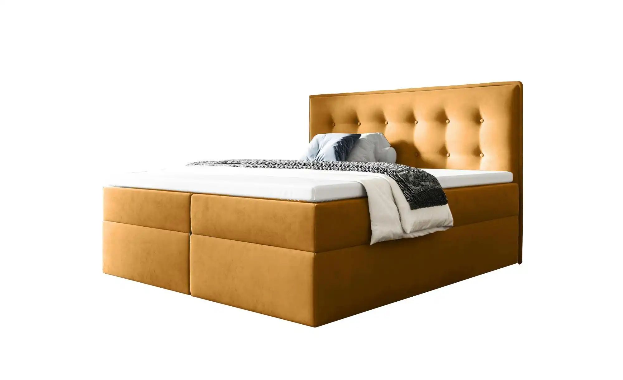Boxbett 200x200 Grau   ¦ gelb ¦ Maße (cm): B: 200 H: 110 Betten > Polsterbe günstig online kaufen