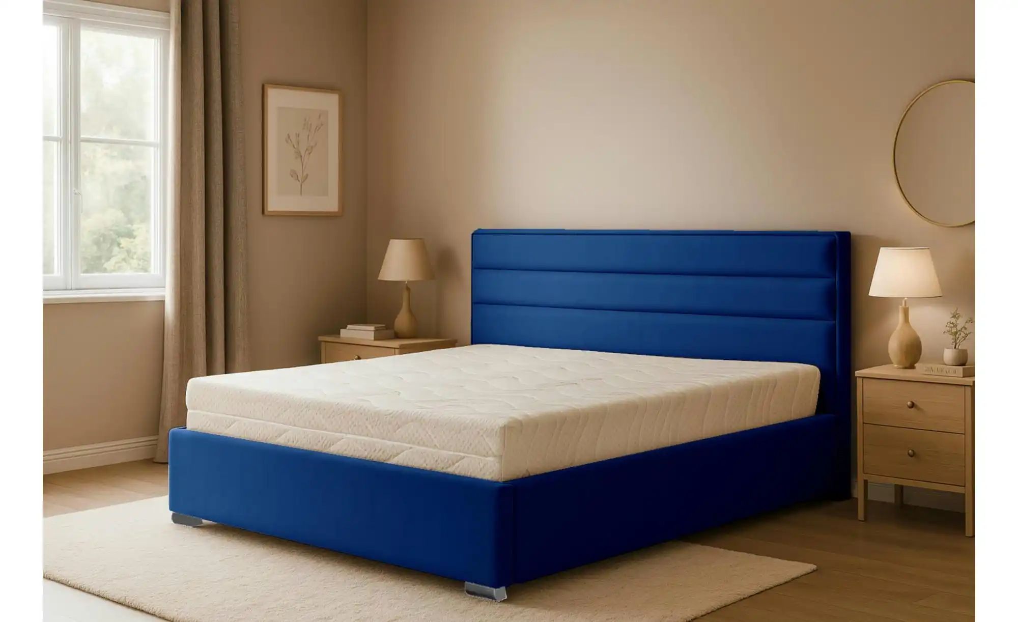 Polsterbett mit Bettkasten Cezar ¦ blau ¦ Maße (cm): H: 110 Betten > Komfor günstig online kaufen