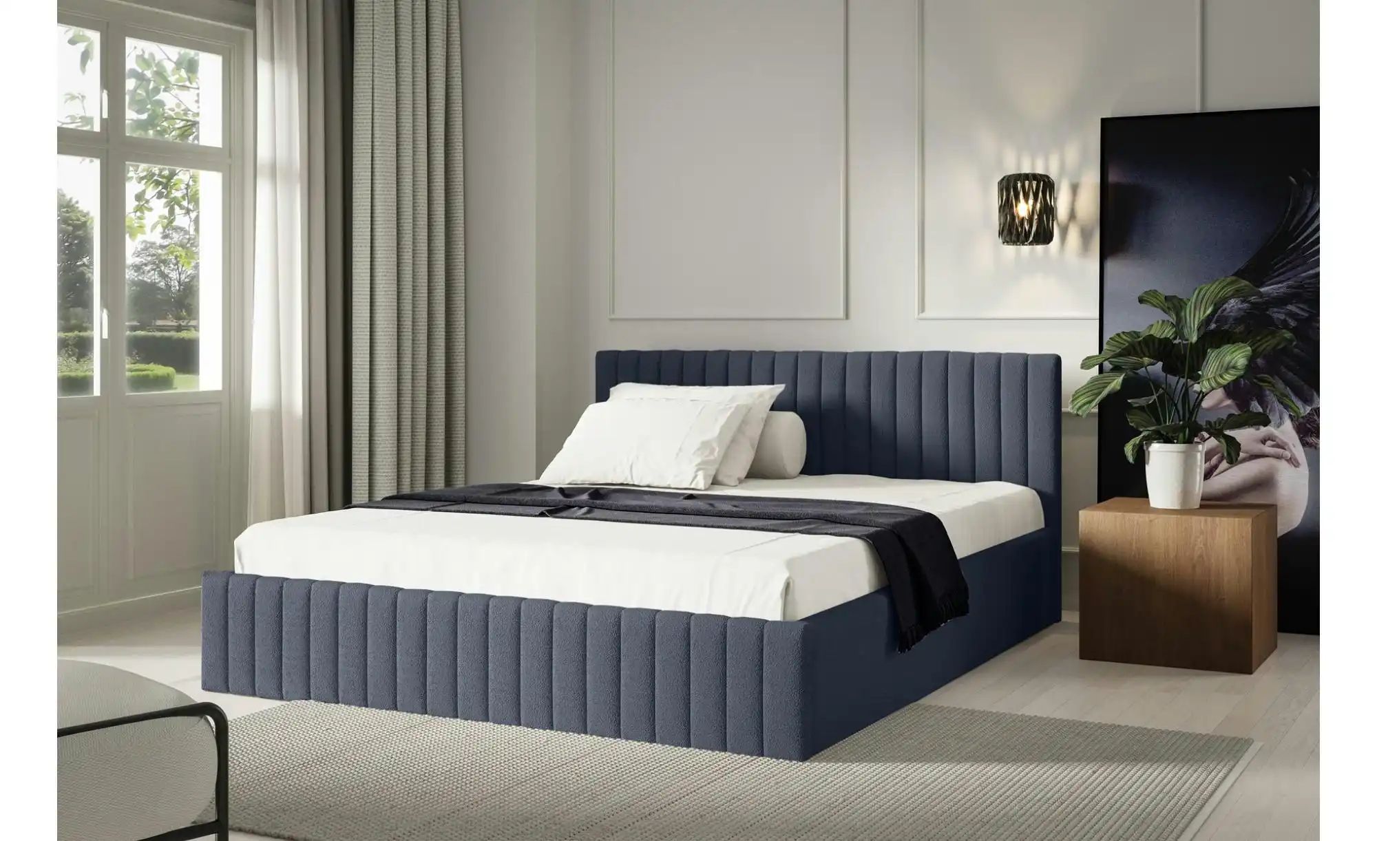 Polsterbett mit Bettkasten Sona ¦ blau ¦ Maße (cm): H: 90 Betten > Polsterb günstig online kaufen