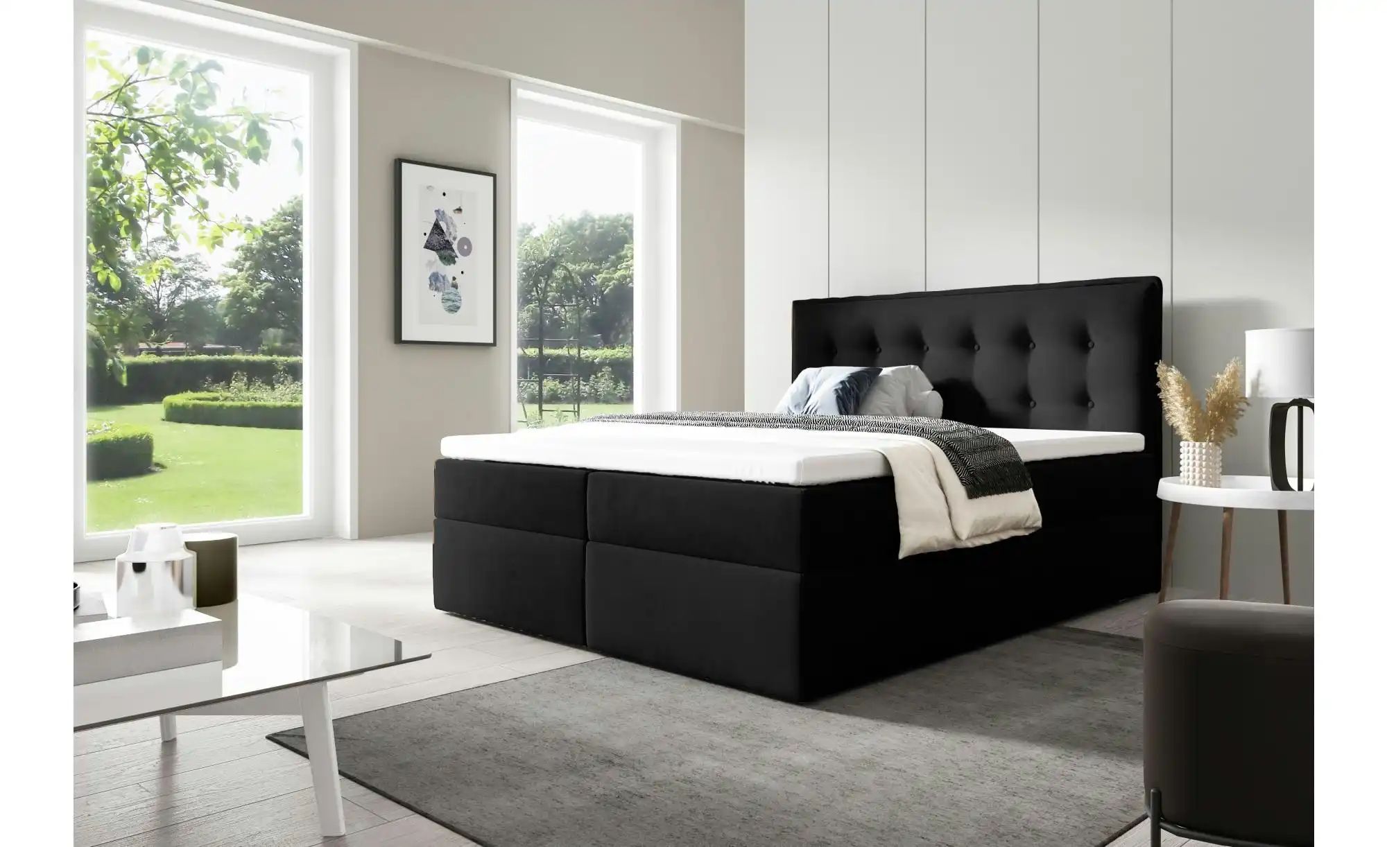 Boxbett mit Bettkasten Focus ¦ schwarz ¦ Maße (cm): H: 110 Betten > Polster günstig online kaufen