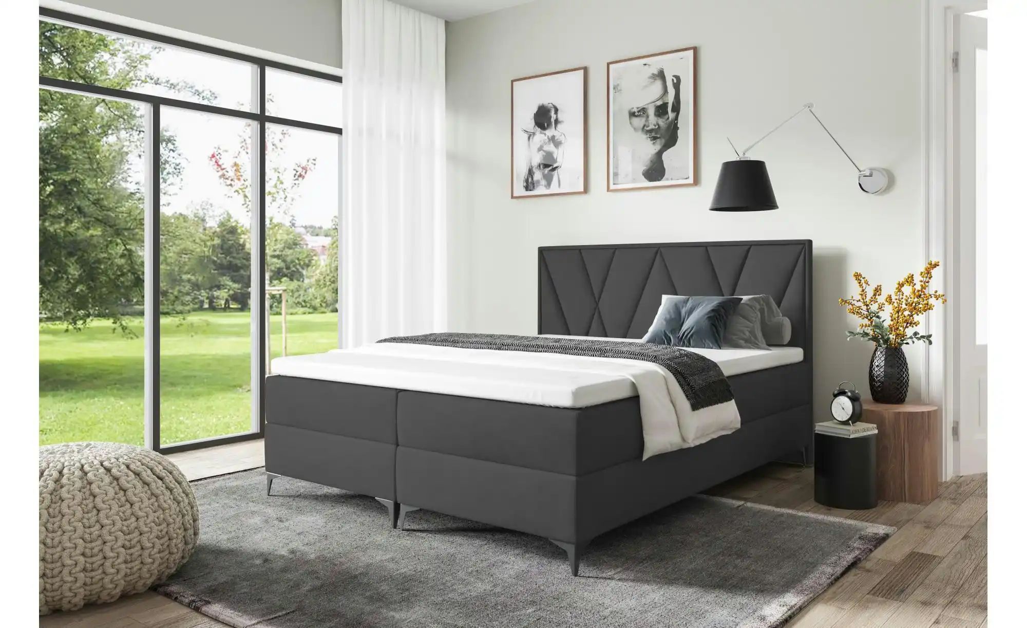 Thumbnail - Boxbett mit Bettkasten Vella ¦ schwarz ¦ Maße (cm): B: 120 H: 110 Betten > Komfortbetten - Höffner