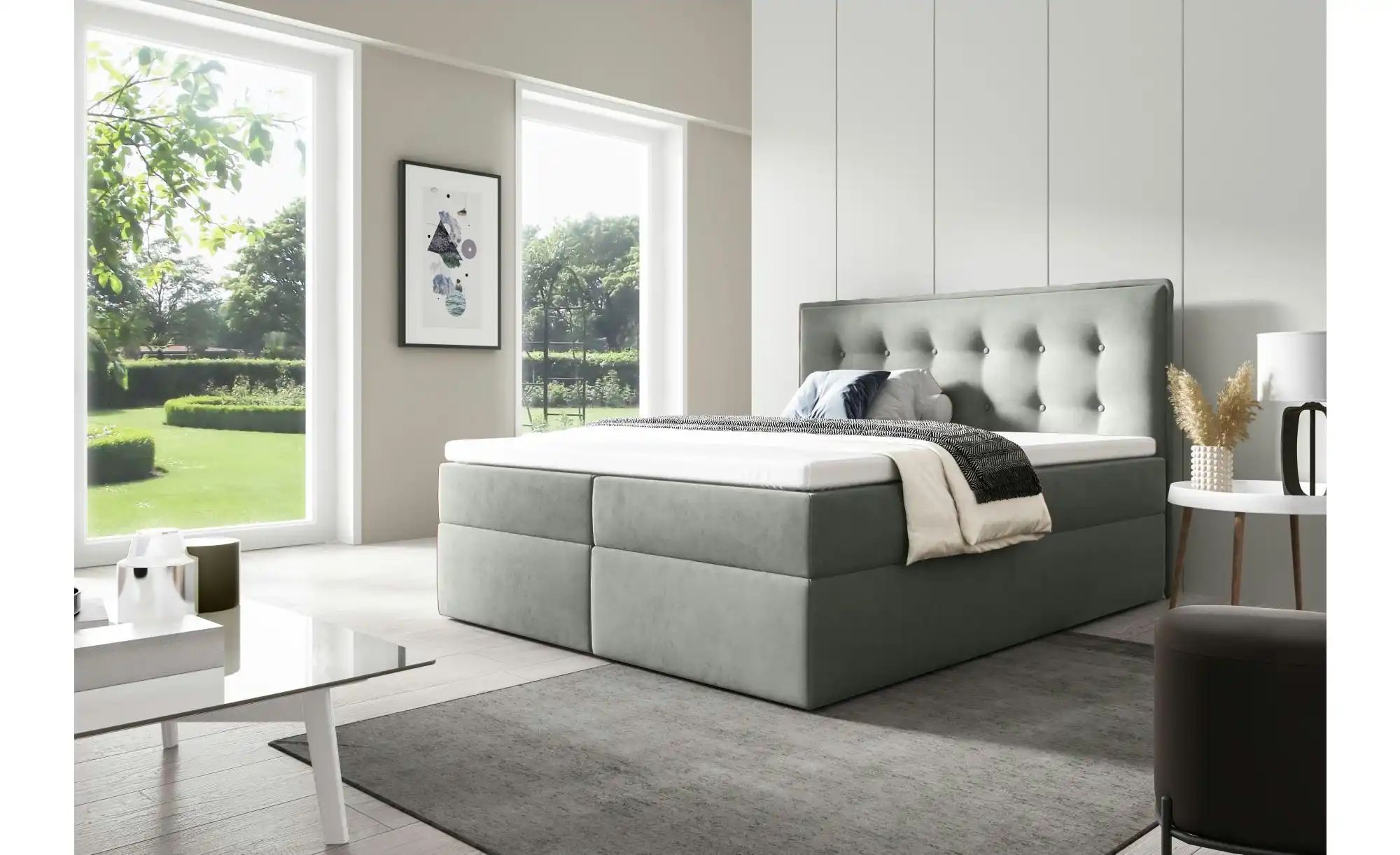 Thumbnail - Boxbett mit Bettkasten Focus ¦ grau ¦ Maße (cm): B: 140 H: 110 Betten > Komfortbetten - Höffner