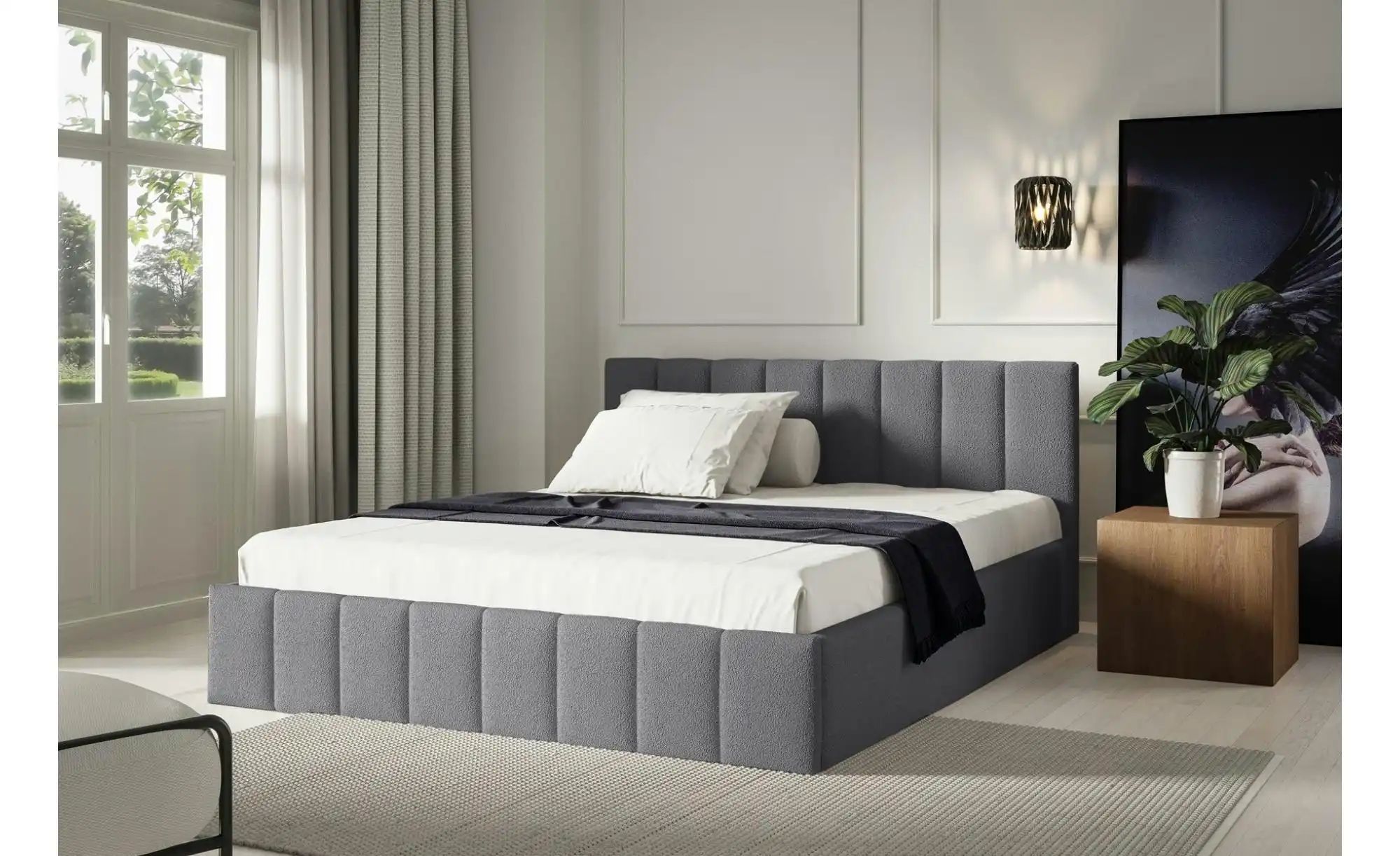 Thumbnail - Polsterbett mit Bettkasten Eyla ¦ grau ¦ Maße (cm): B: 140 H: 90 Betten > Polsterbetten - Höffner