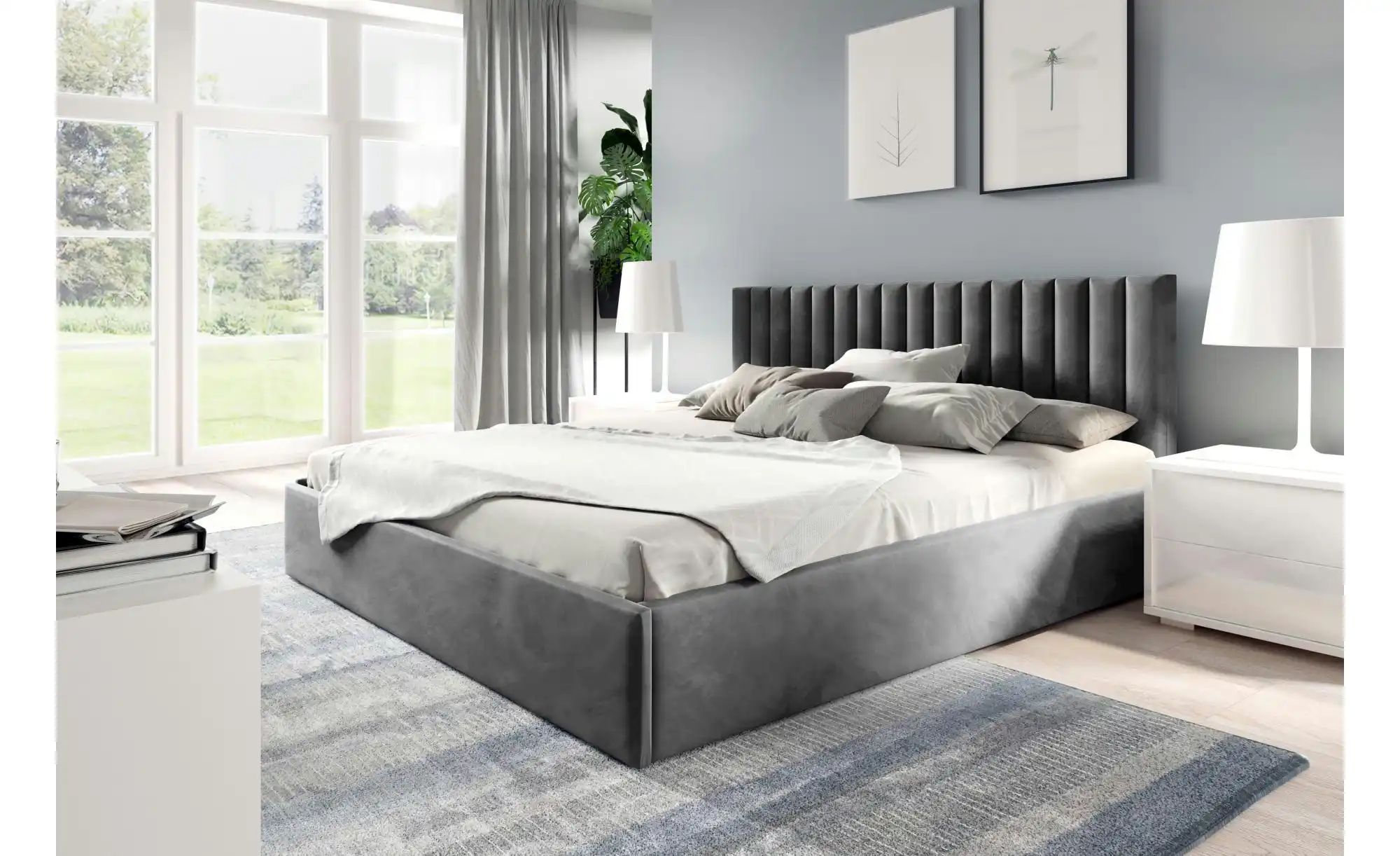 Polsterbett mit Bettkasten Fame ¦ grau ¦ Maße (cm): H: 85 Betten > Polsterb günstig online kaufen