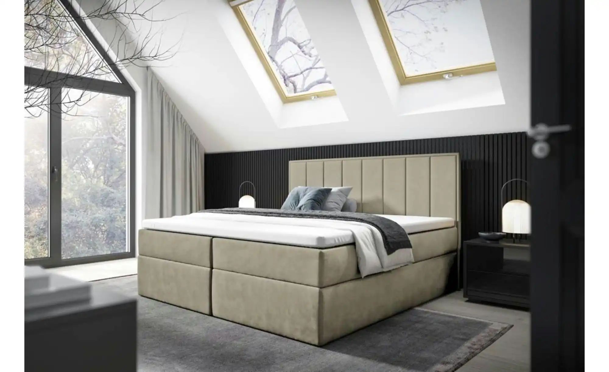 Boxbett mit Bettkasten Havana ¦ beige ¦ Maße (cm): B: 200 H: 110 Betten > P günstig online kaufen