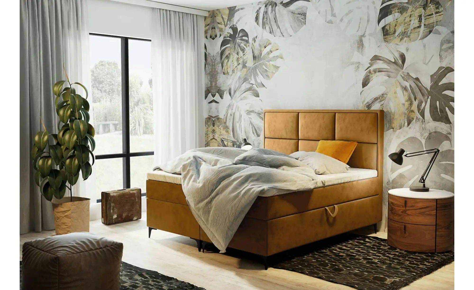 Boxbett mit Bettkasten Vaduz ¦ gelb ¦ Maße (cm): H: 110 Betten > Polsterbet günstig online kaufen