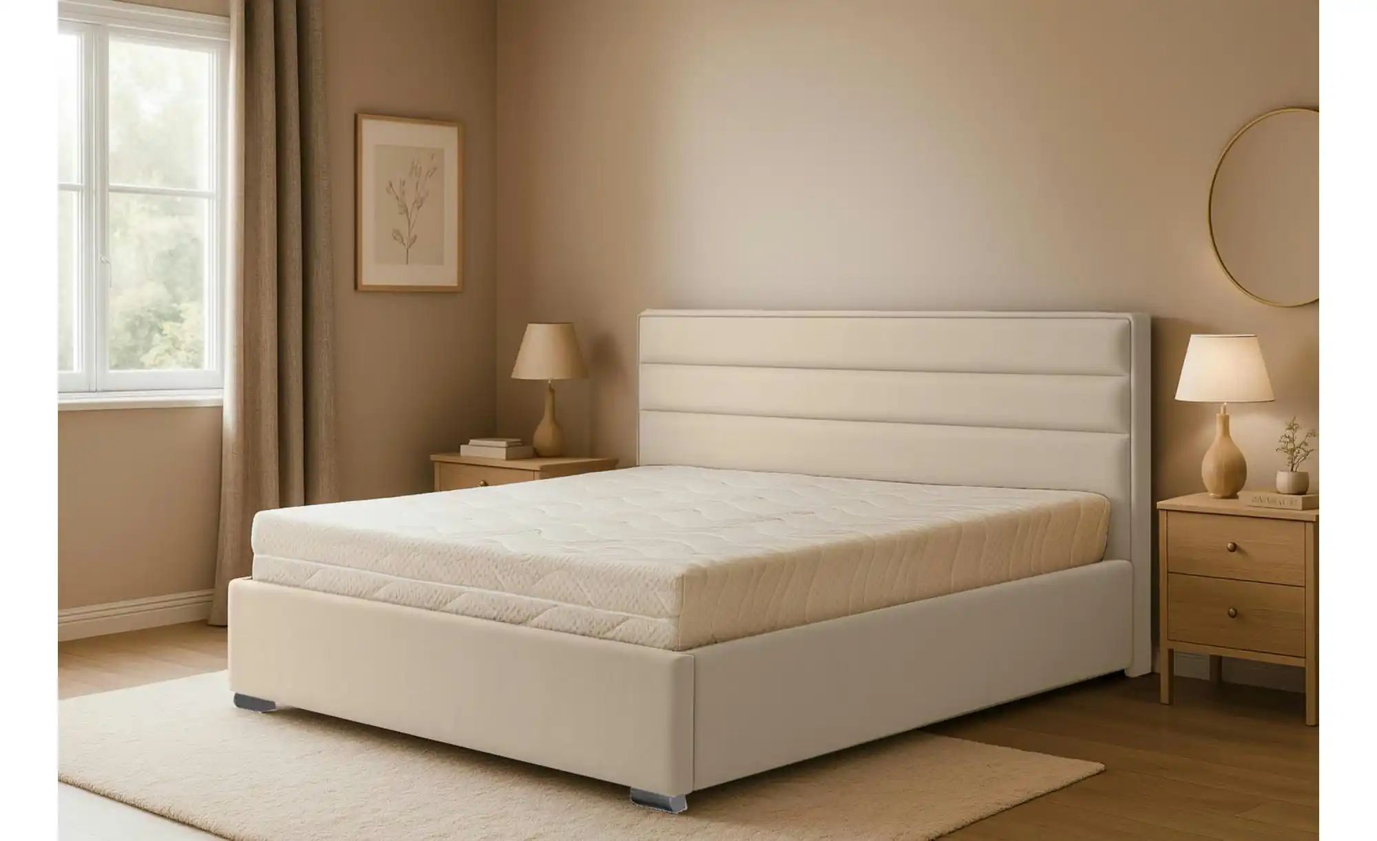 Polsterbett mit Bettkasten Cezar ¦ beige ¦ Maße (cm): H: 110 Betten > Komfo günstig online kaufen