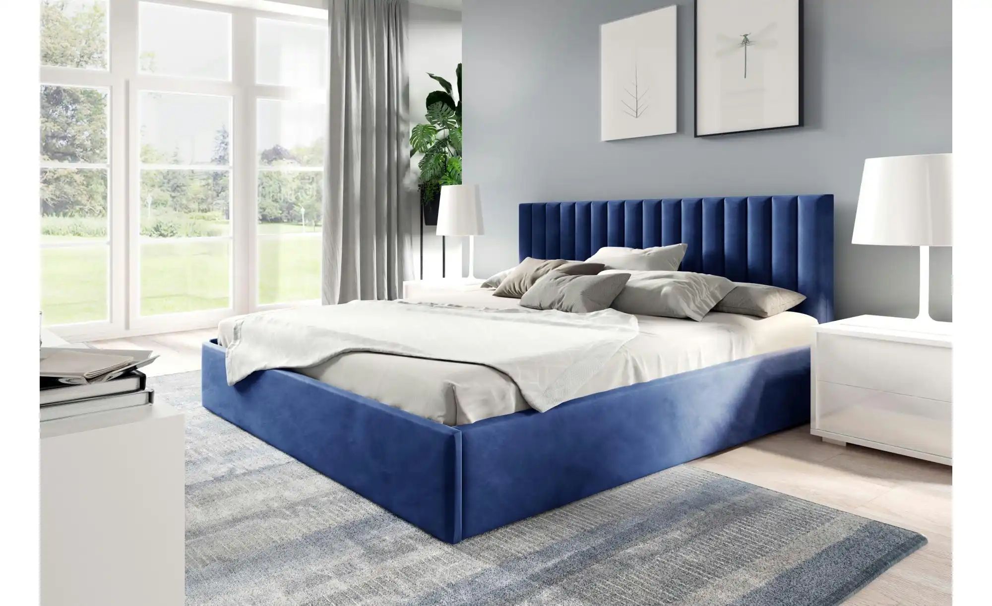 Polsterbett mit Bettkasten Fame ¦ blau ¦ Maße (cm): H: 85 Betten > Polsterb günstig online kaufen