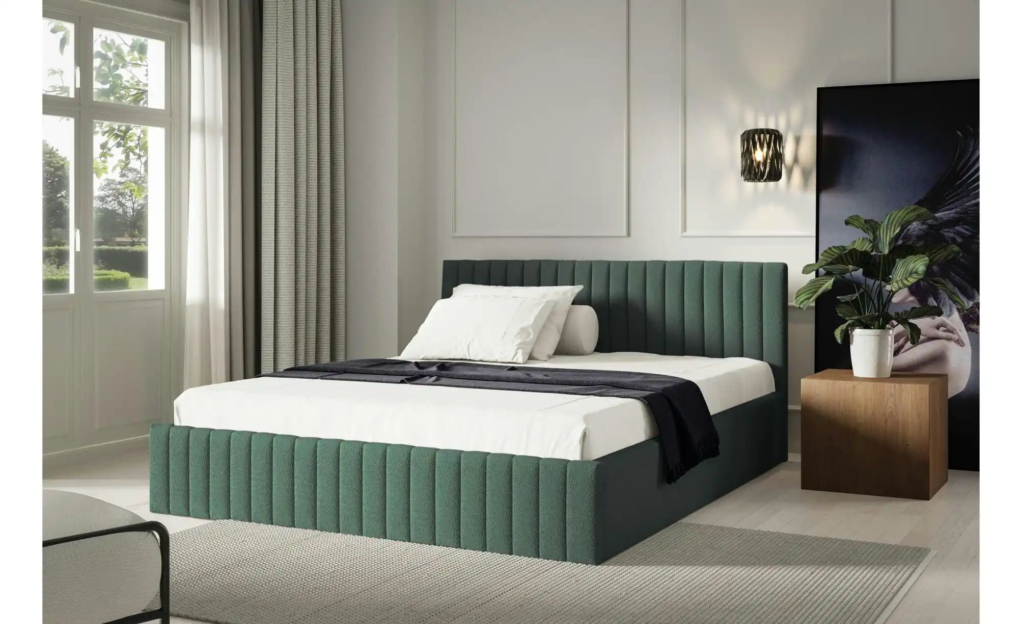 Thumbnail - Polsterbett mit Bettkasten Sona ¦ grün ¦ Maße (cm): B: 99 H: 90 Betten > Polsterbetten - Höffner