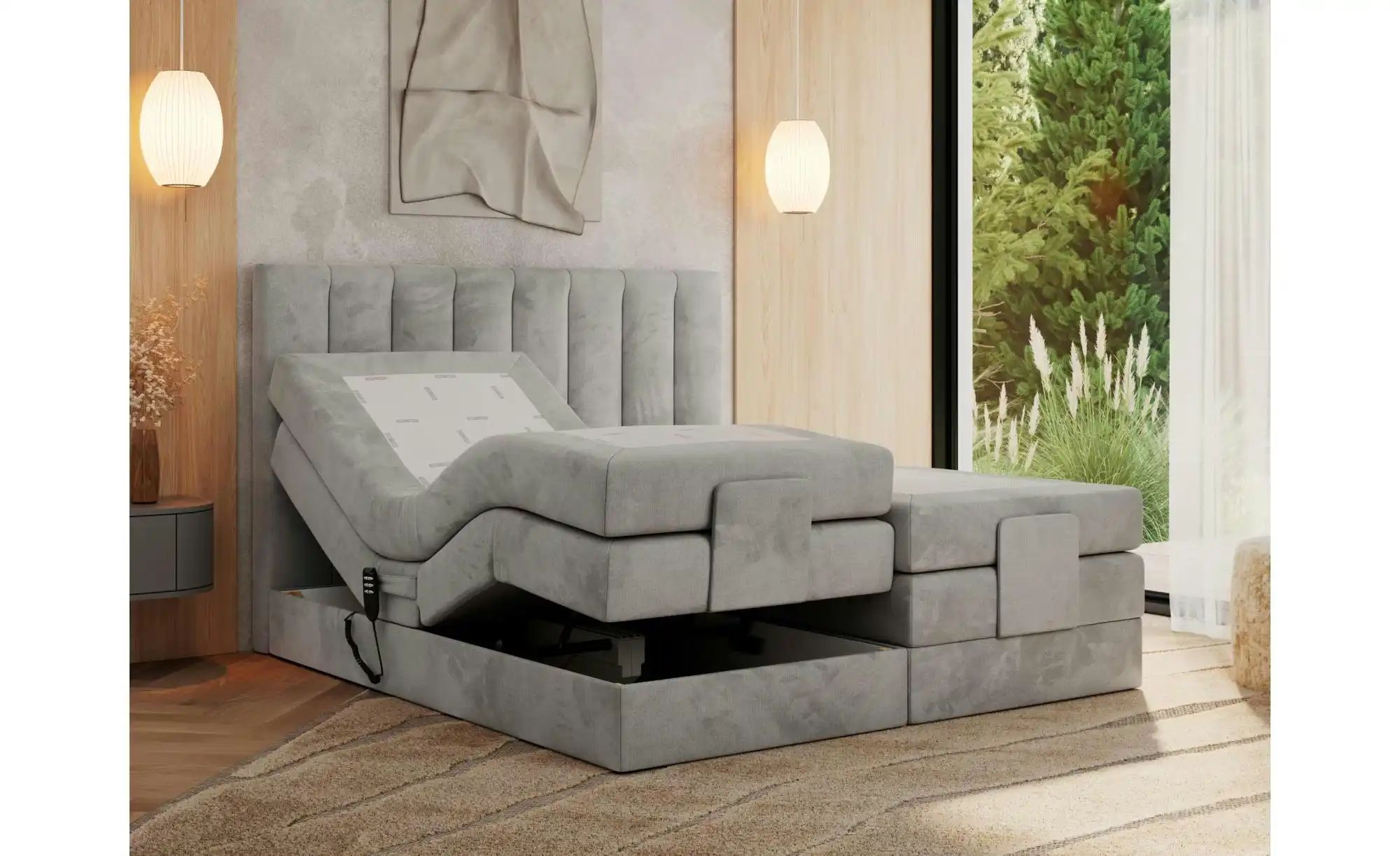 Motor Boxspringbett mit Bettkasten Comforto ¦ grau ¦ Maße (cm): B: 168 H: 1 günstig online kaufen