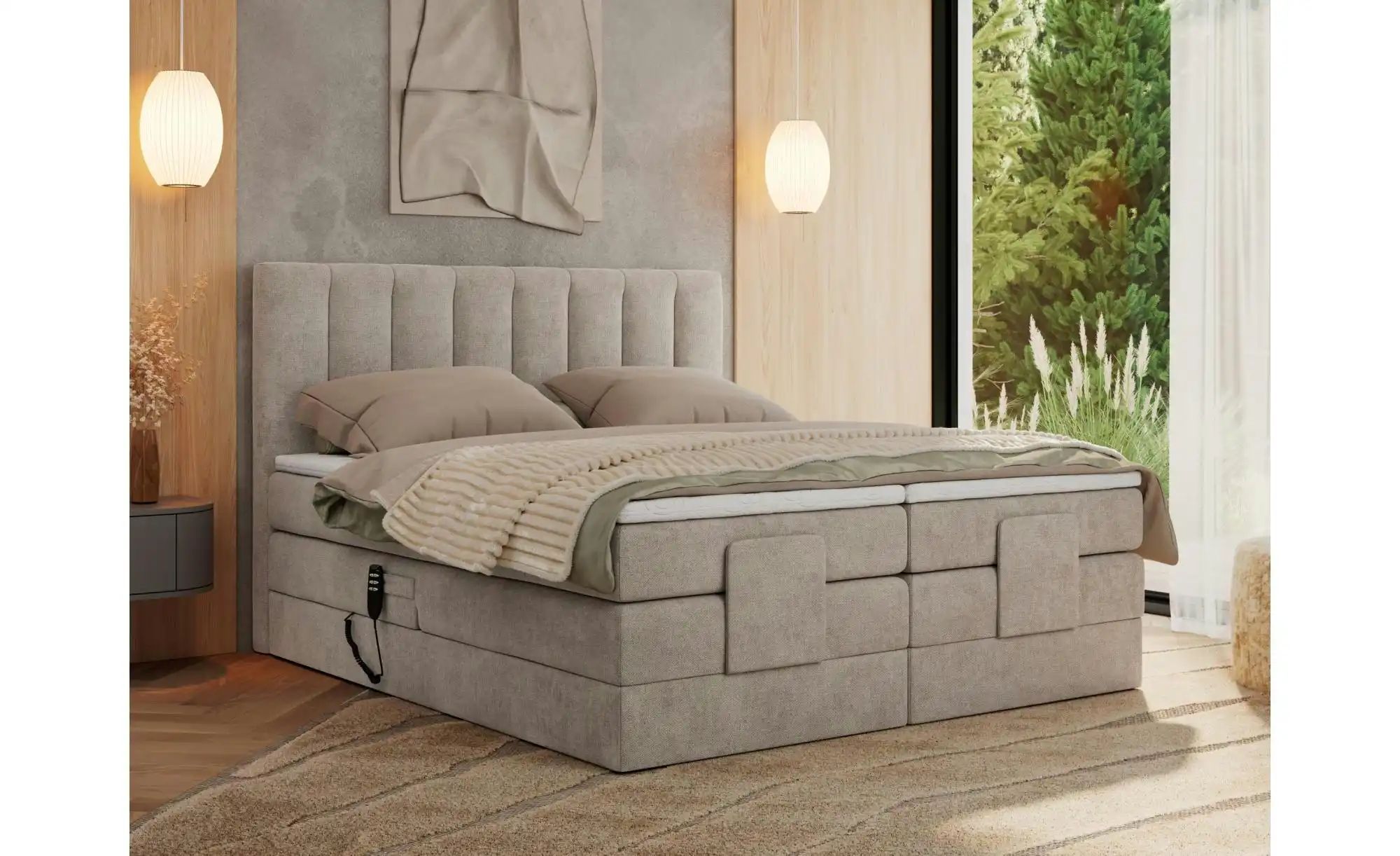 Thumbnail - Motor Boxspringbett mit Bettkasten Comforto ¦ beige ¦ Maße (cm): B: 188 H: 124 Betten > Boxspringbetten > Boxspringbette...