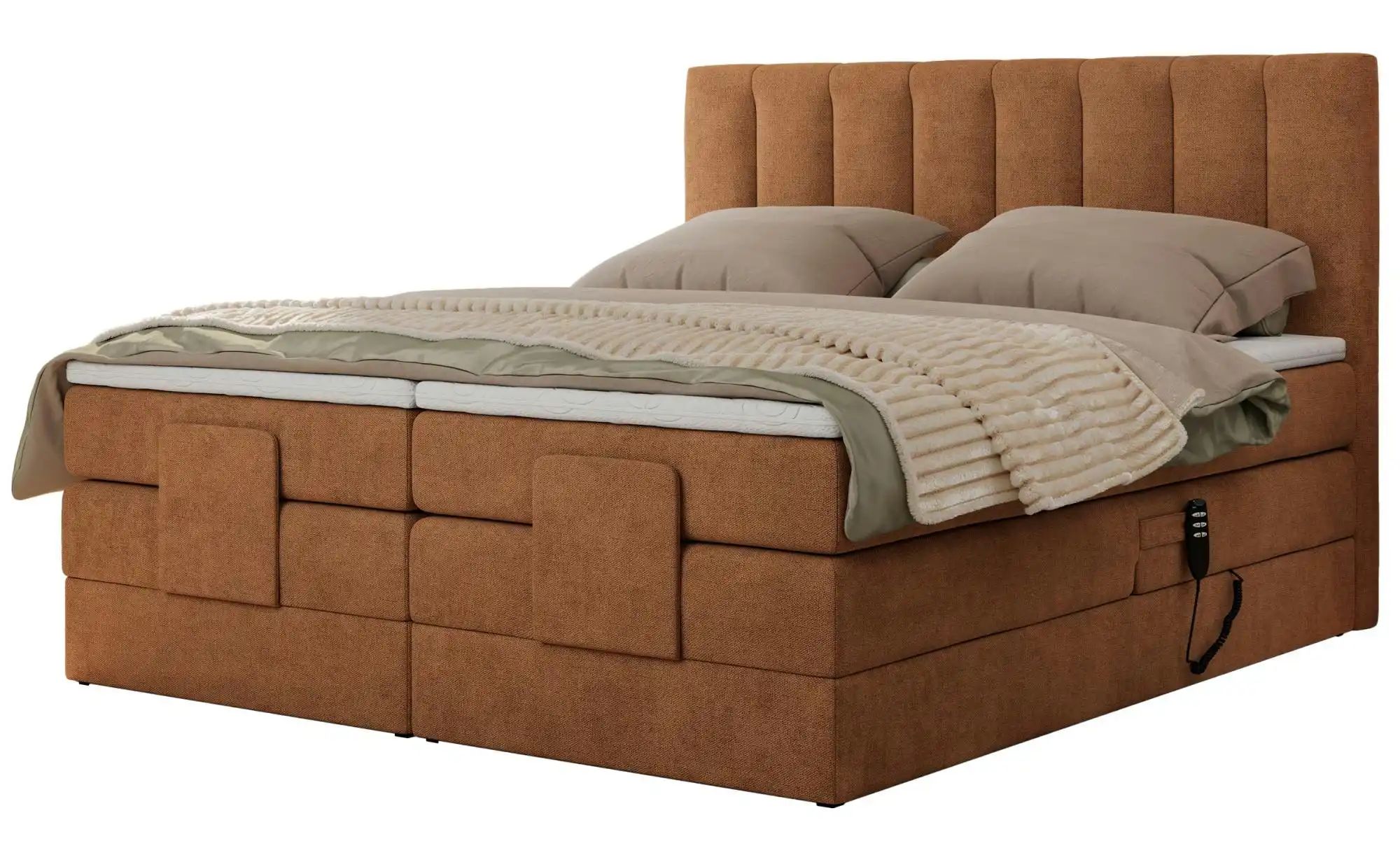 Motor Boxspringbett mit Bettkasten Comforto ¦ orange ¦ Maße (cm): B: 208 H: günstig online kaufen