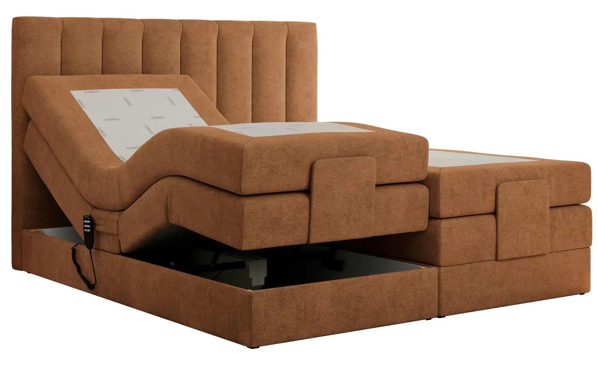 Motor Boxspringbett mit Bettkasten Comforto ¦ orange ¦ Maße (cm): B: 208 H: günstig online kaufen