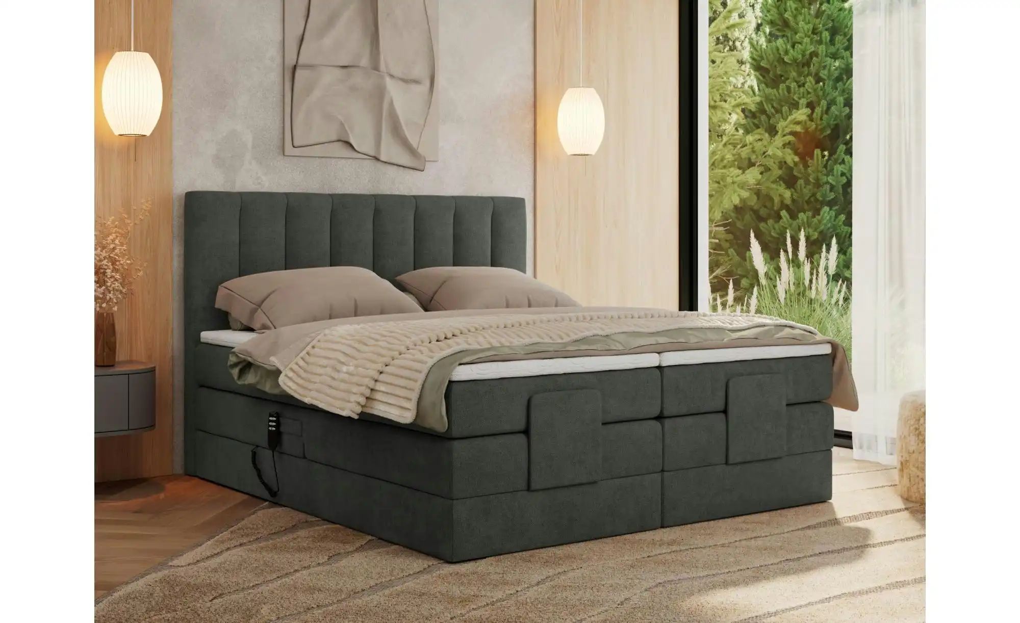 Motor Boxspringbett mit Bettkasten Comforto ¦ grau ¦ Maße (cm): B: 148 H: 1 günstig online kaufen