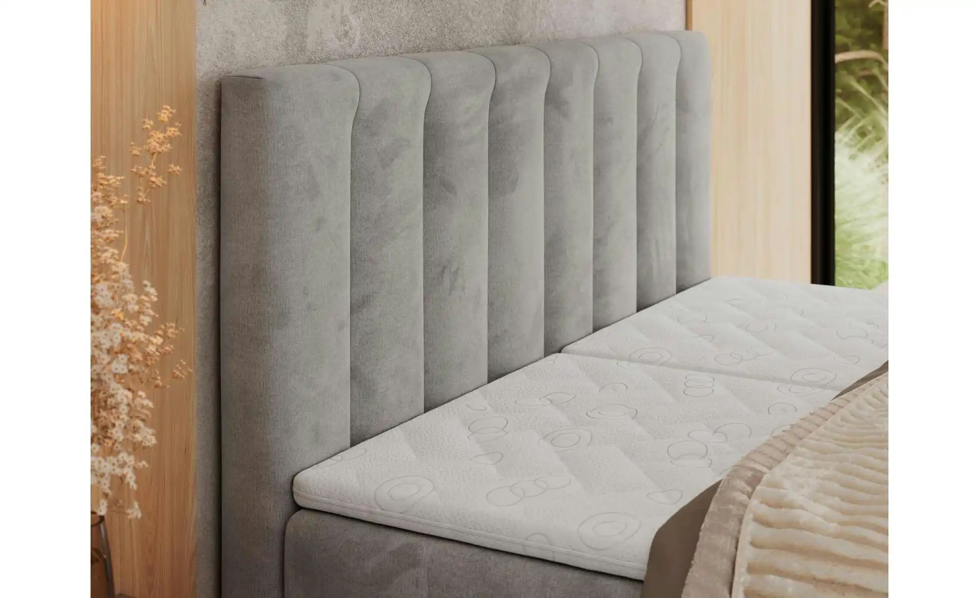 Motor Boxspringbett mit Bettkasten Comforto ¦ grau ¦ Maße (cm): B: 208 H: 1 günstig online kaufen