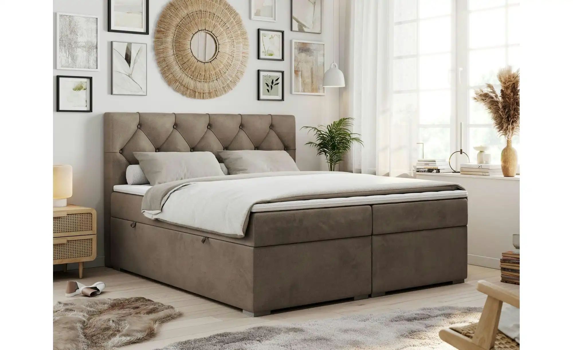 Boxbett mit Bettkasten Alda ¦ braun ¦ Maße (cm): B: 160 H: 118 Betten > Kom günstig online kaufen