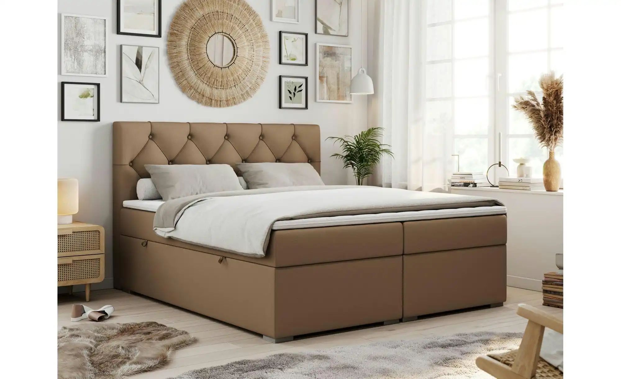 Thumbnail - Boxbett mit Bettkasten Alda ¦ braun ¦ Maße (cm): B: 120 H: 118 Betten > Komfortbetten - Höffner