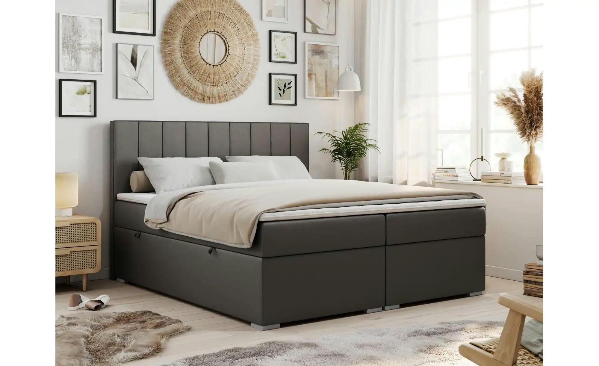 Boxbett mit Bettkasten Ally ¦ grau ¦ Maße (cm): B: 160 H: 118 Betten > Komf günstig online kaufen