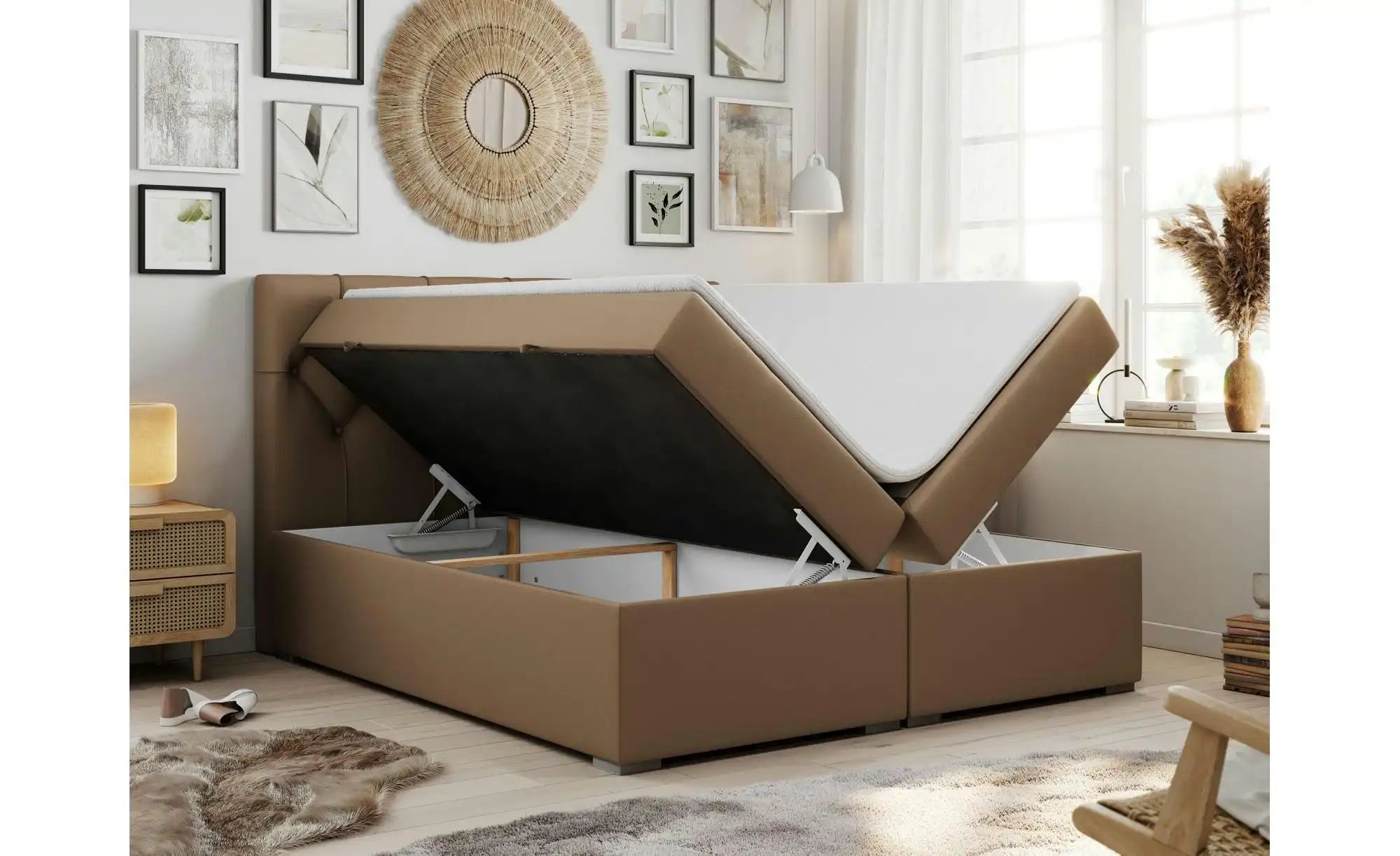 Boxbett mit Bettkasten Alda ¦ braun ¦ Maße (cm): B: 200 H: 118 Betten > Kom günstig online kaufen