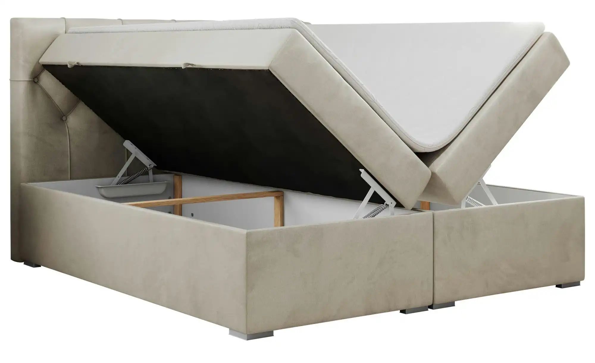 Boxbett mit Bettkasten Alda ¦ beige ¦ Maße (cm): B: 140 H: 118 Betten > Kom günstig online kaufen