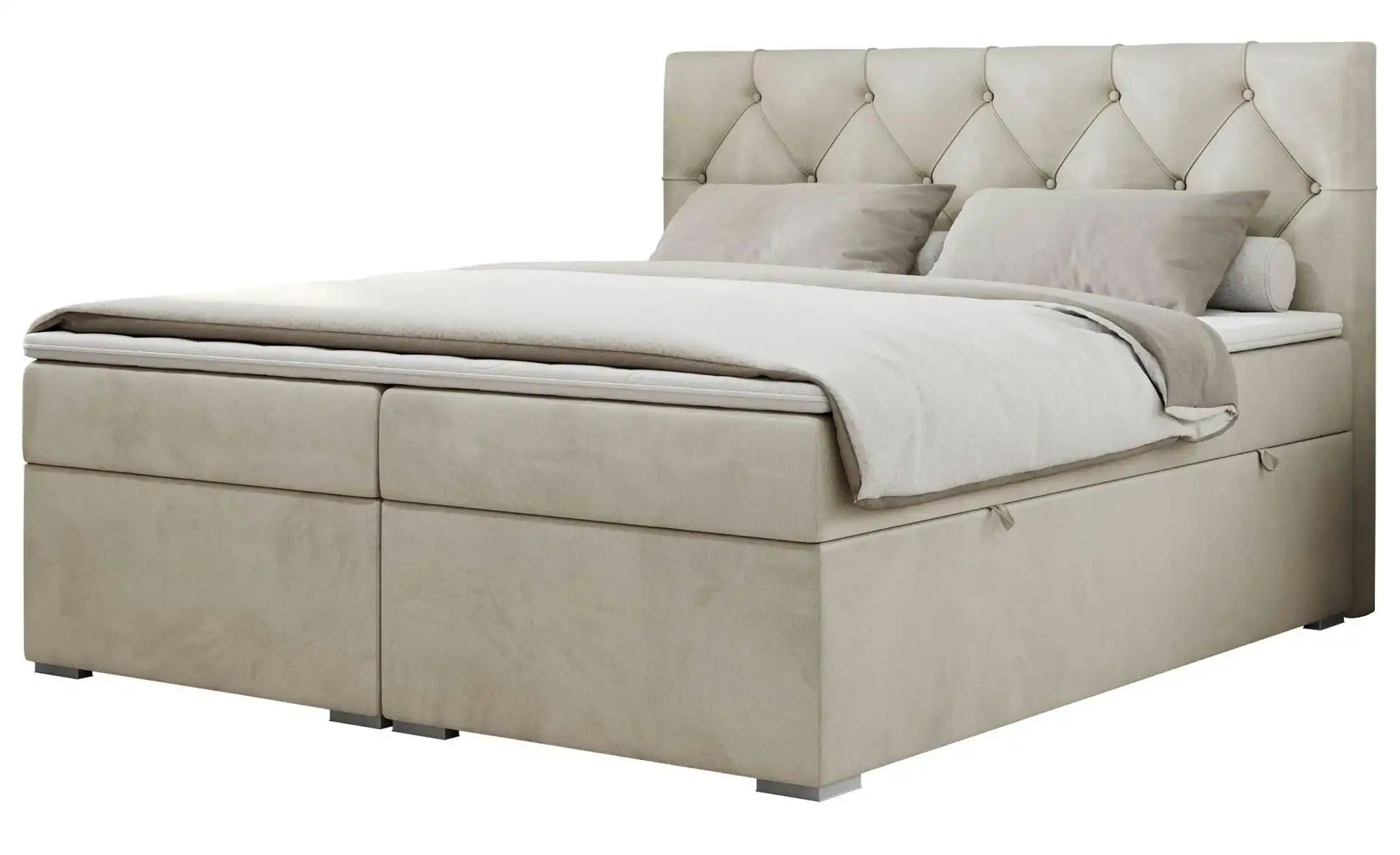 Boxbett mit Bettkasten Alda ¦ beige ¦ Maße (cm): B: 140 H: 118 Betten > Kom günstig online kaufen