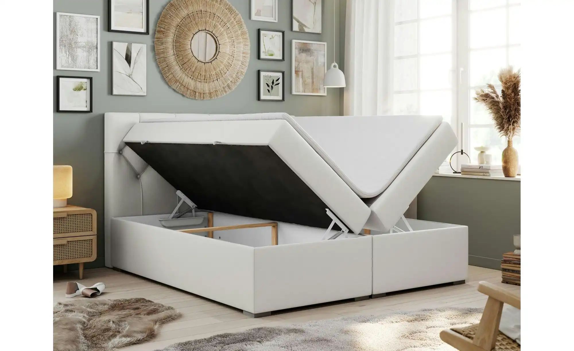 Boxbett mit Bettkasten Alda ¦ weiß ¦ Maße (cm): B: 200 H: 118 Betten > Komf günstig online kaufen