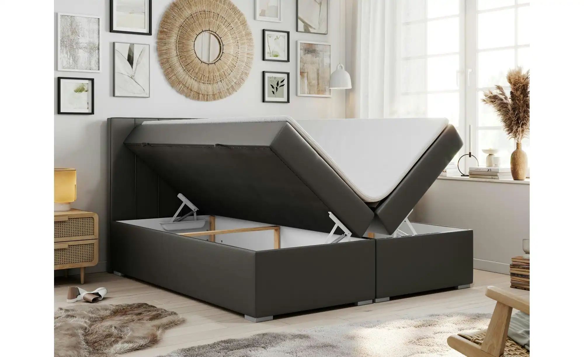 Boxbett mit Bettkasten Ally ¦ grau ¦ Maße (cm): B: 180 H: 118 Betten > Komf günstig online kaufen