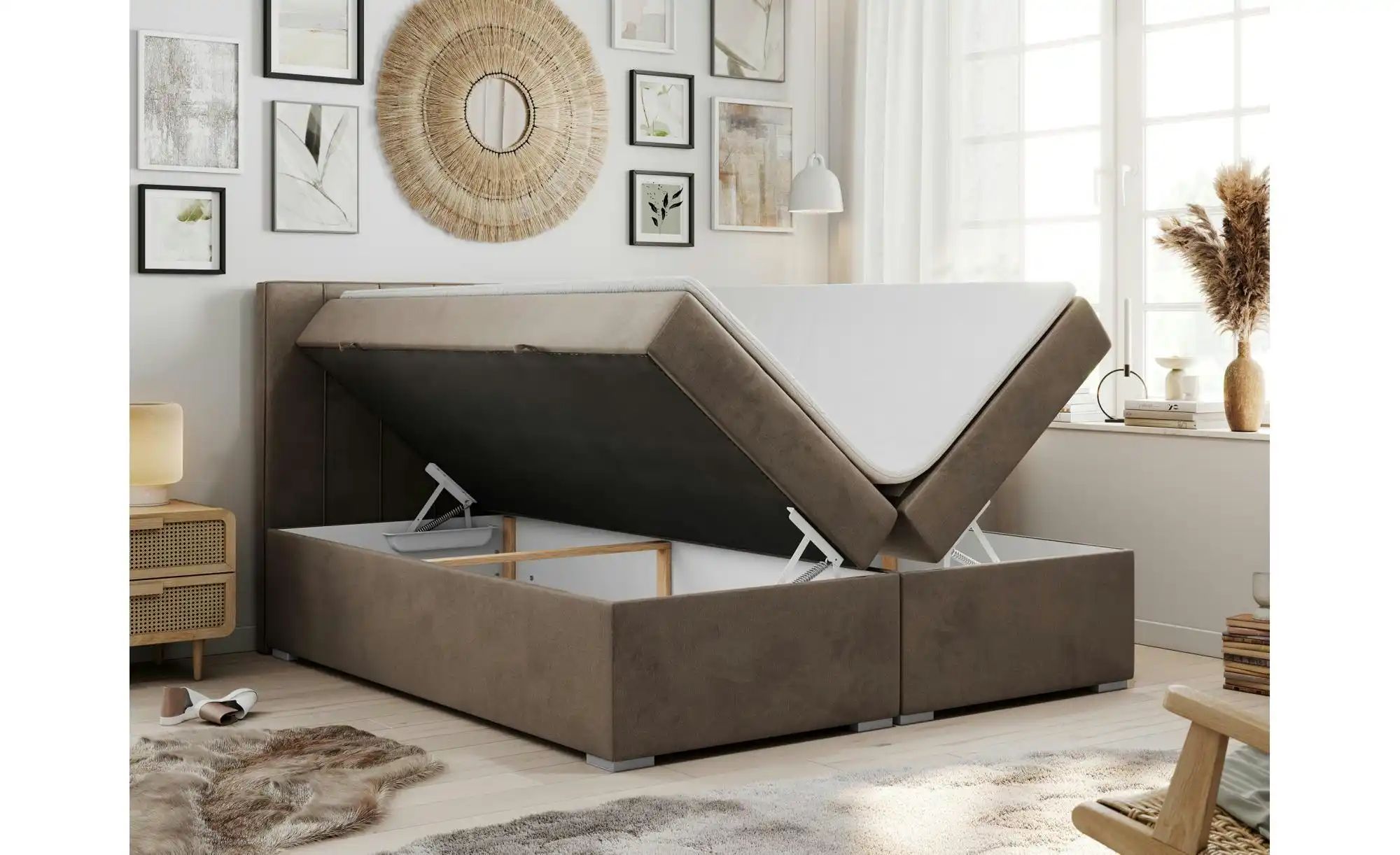 Boxbett mit Bettkasten Ally ¦ braun ¦ Maße (cm): B: 180 H: 118 Betten > Kom günstig online kaufen