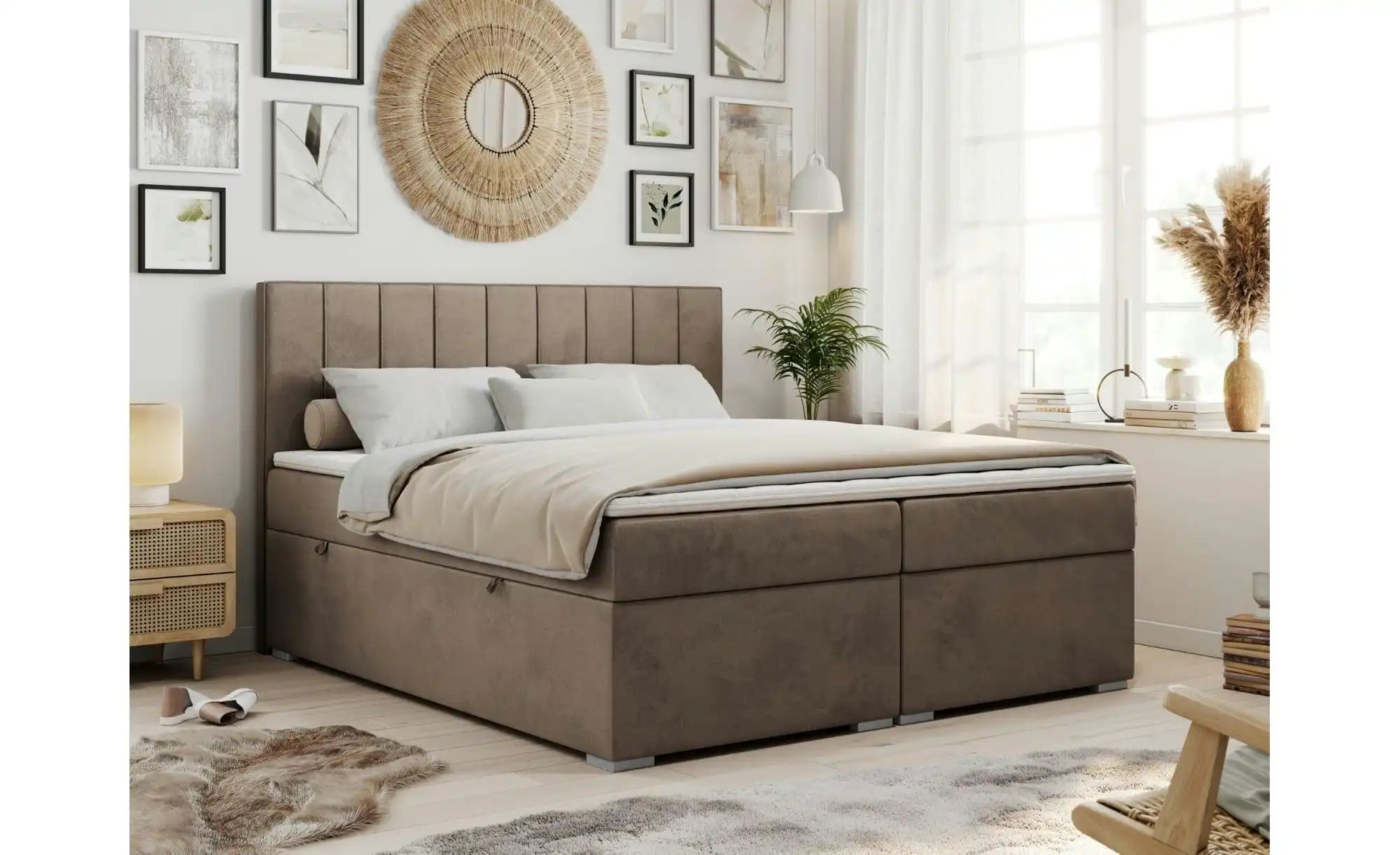 Thumbnail - Boxbett mit Bettkasten Ally ¦ braun ¦ Maße (cm): B: 180 H: 118 Betten > Komfortbetten - Höffner