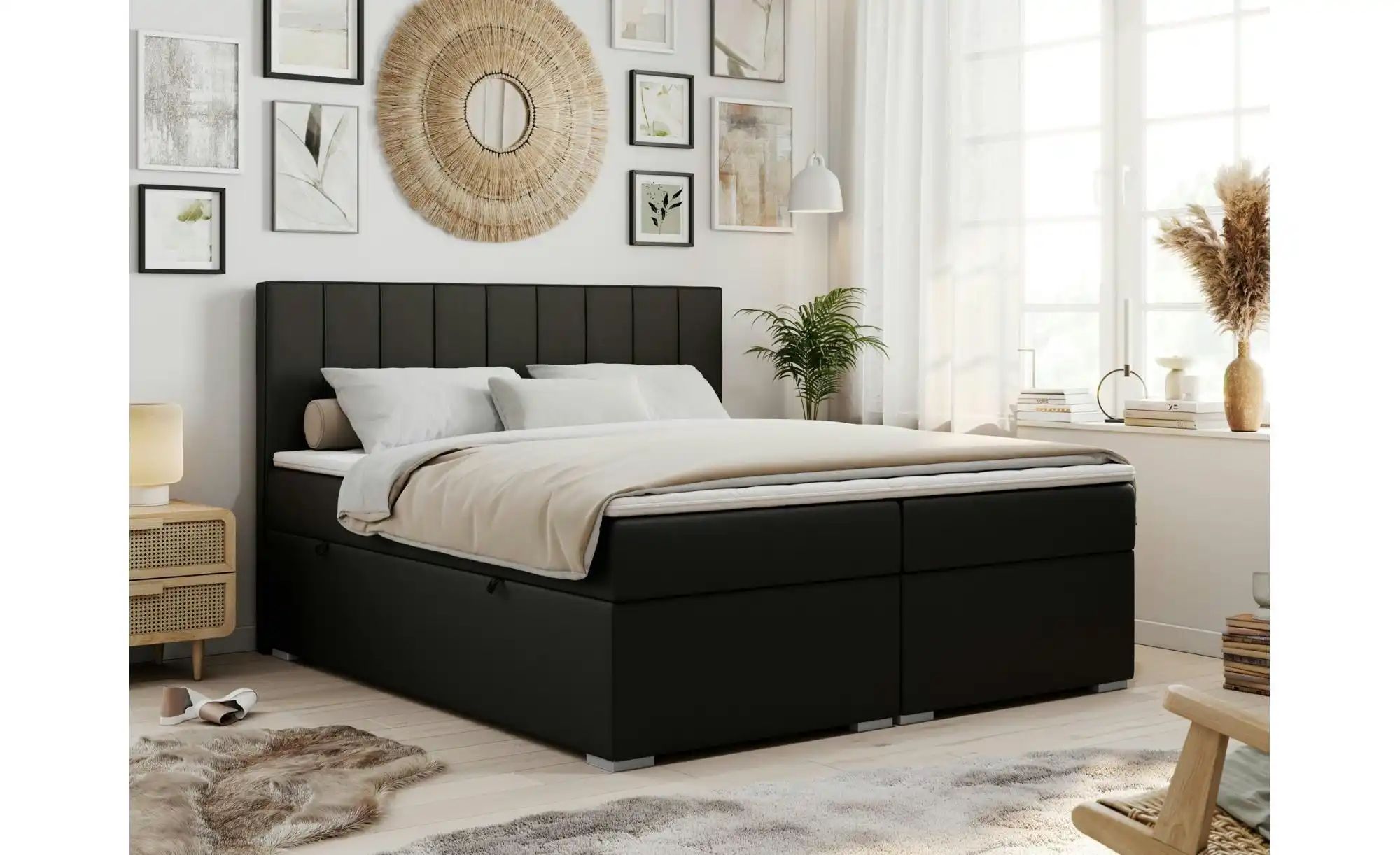 Boxbett mit Bettkasten Ally ¦ schwarz ¦ Maße (cm): B: 160 H: 118 Betten > K günstig online kaufen