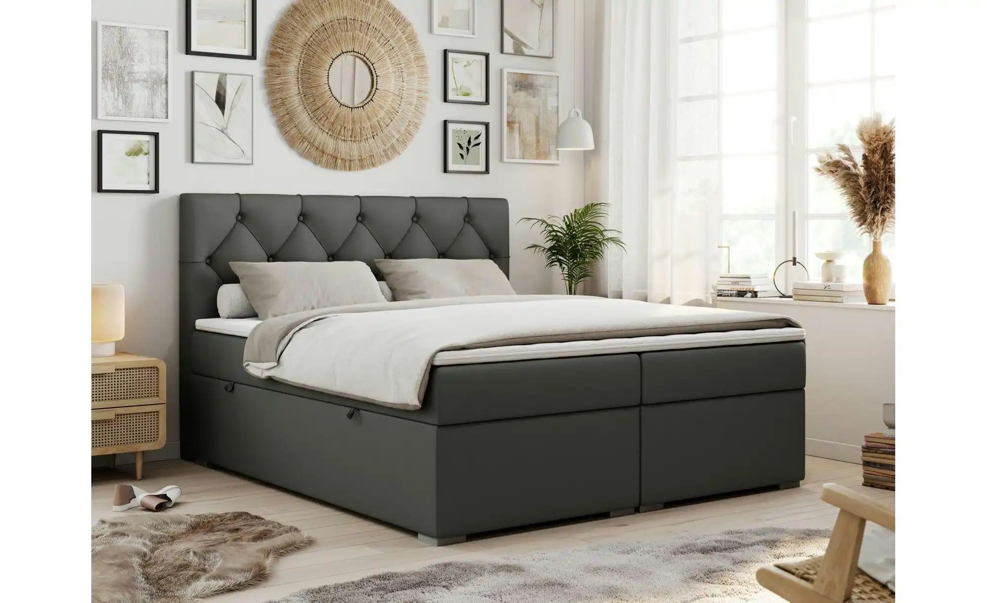 Boxbett mit Bettkasten Alda ¦ grau ¦ Maße (cm): B: 160 H: 118 Betten > Komf günstig online kaufen