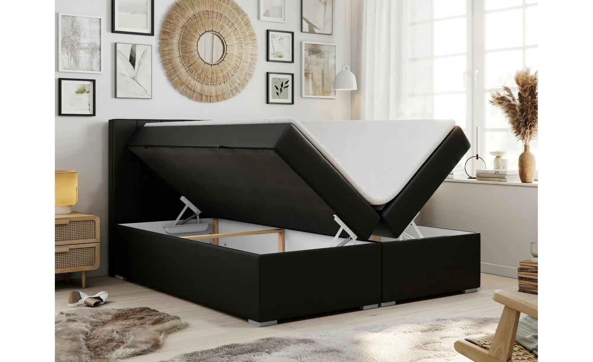 Boxbett mit Bettkasten Ally ¦ schwarz ¦ Maße (cm): B: 120 H: 118 Betten > K günstig online kaufen