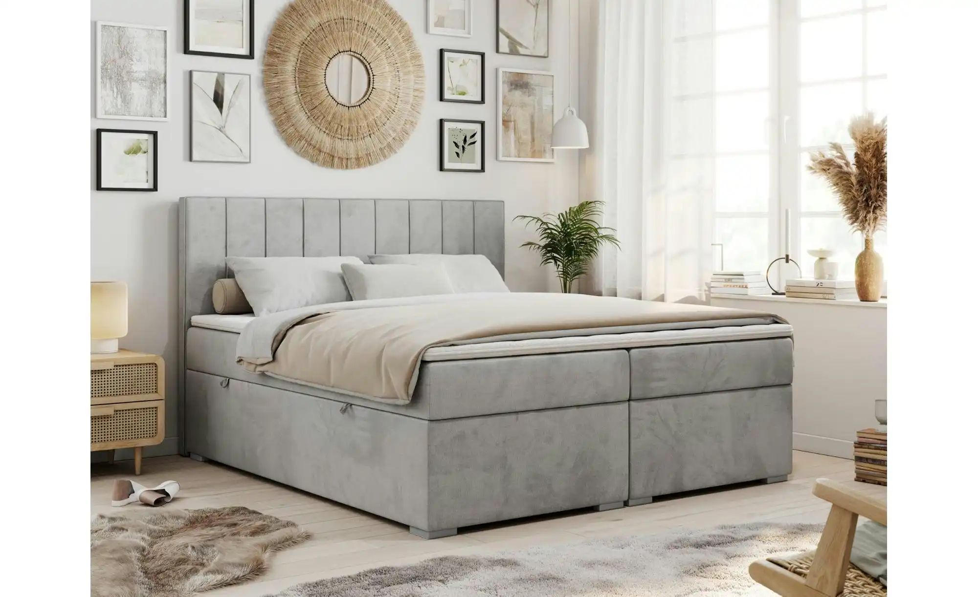 Boxbett mit Bettkasten Ally ¦ silber ¦ Maße (cm): B: 120 H: 118 Betten > Ko günstig online kaufen