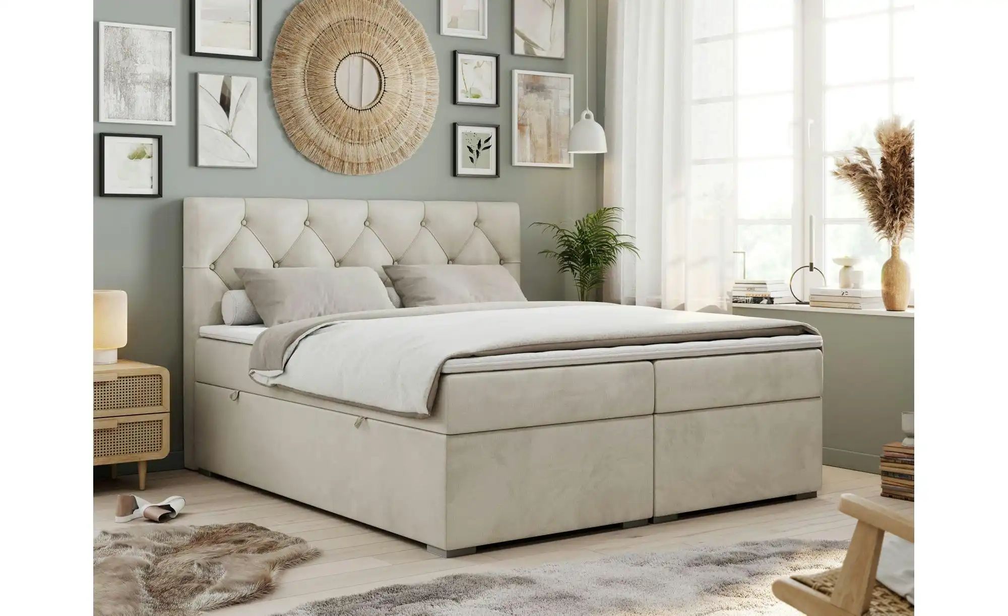 Thumbnail - Boxbett mit Bettkasten Alda ¦ beige ¦ Maße (cm): B: 120 H: 118 Betten > Komfortbetten - Höffner
