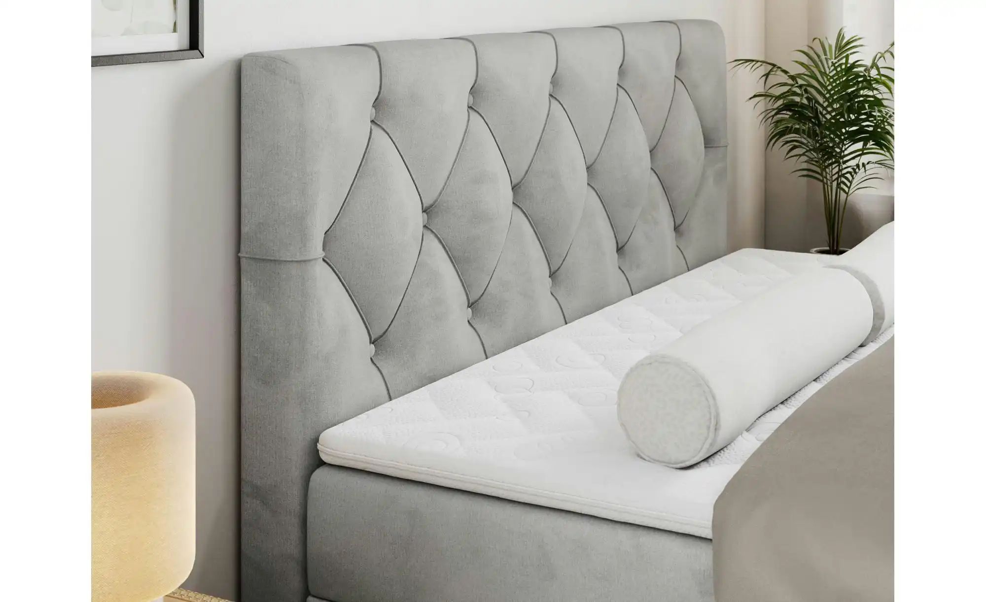 Thumbnail - Boxbett mit Bettkasten Alda ¦ silber ¦ Maße (cm): B: 180 H: 118 Betten > Polsterbetten - Höffner