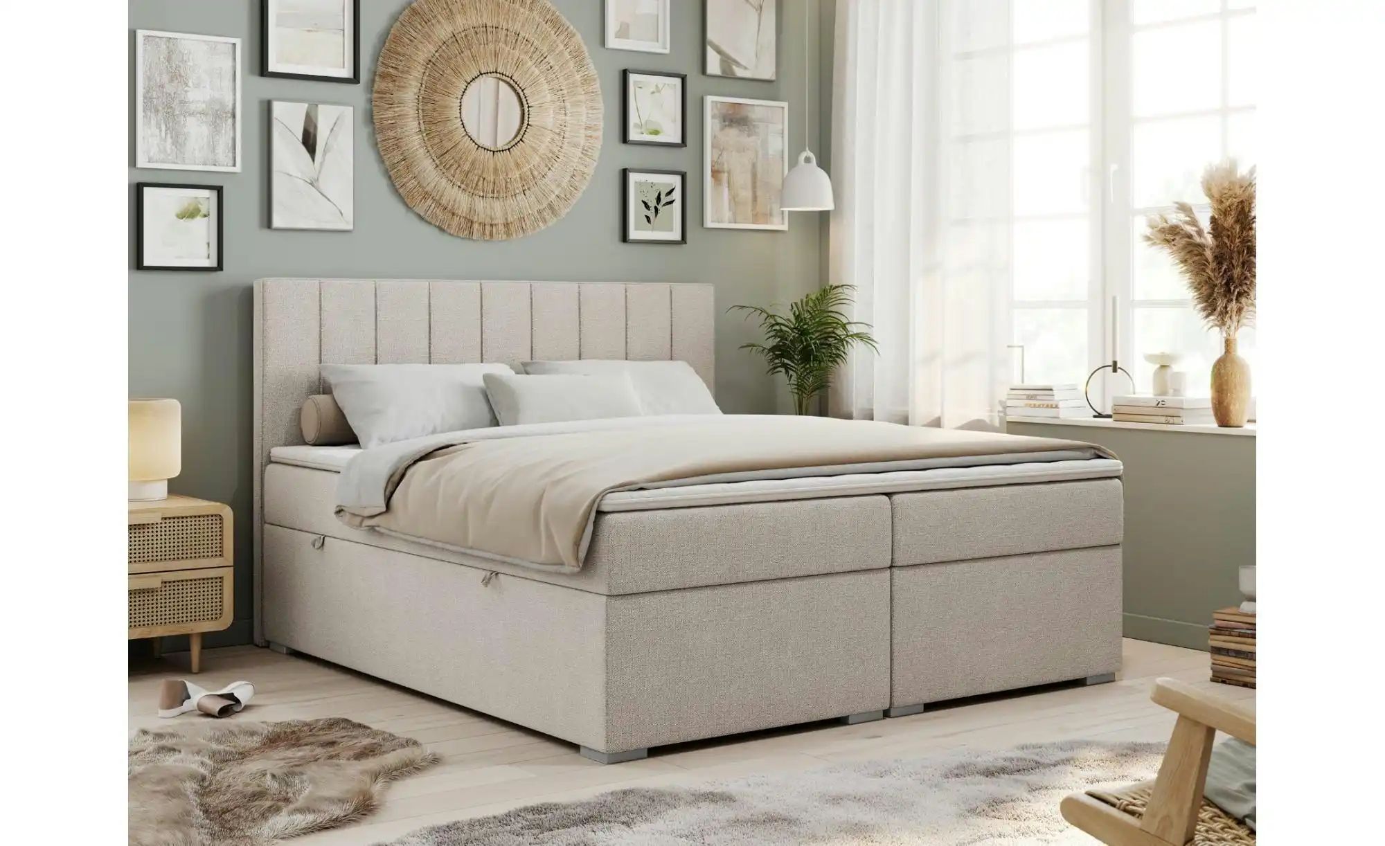 Boxbett mit Bettkasten Ally ¦ beige ¦ Maße (cm): B: 120 H: 118 Betten > Kom günstig online kaufen
